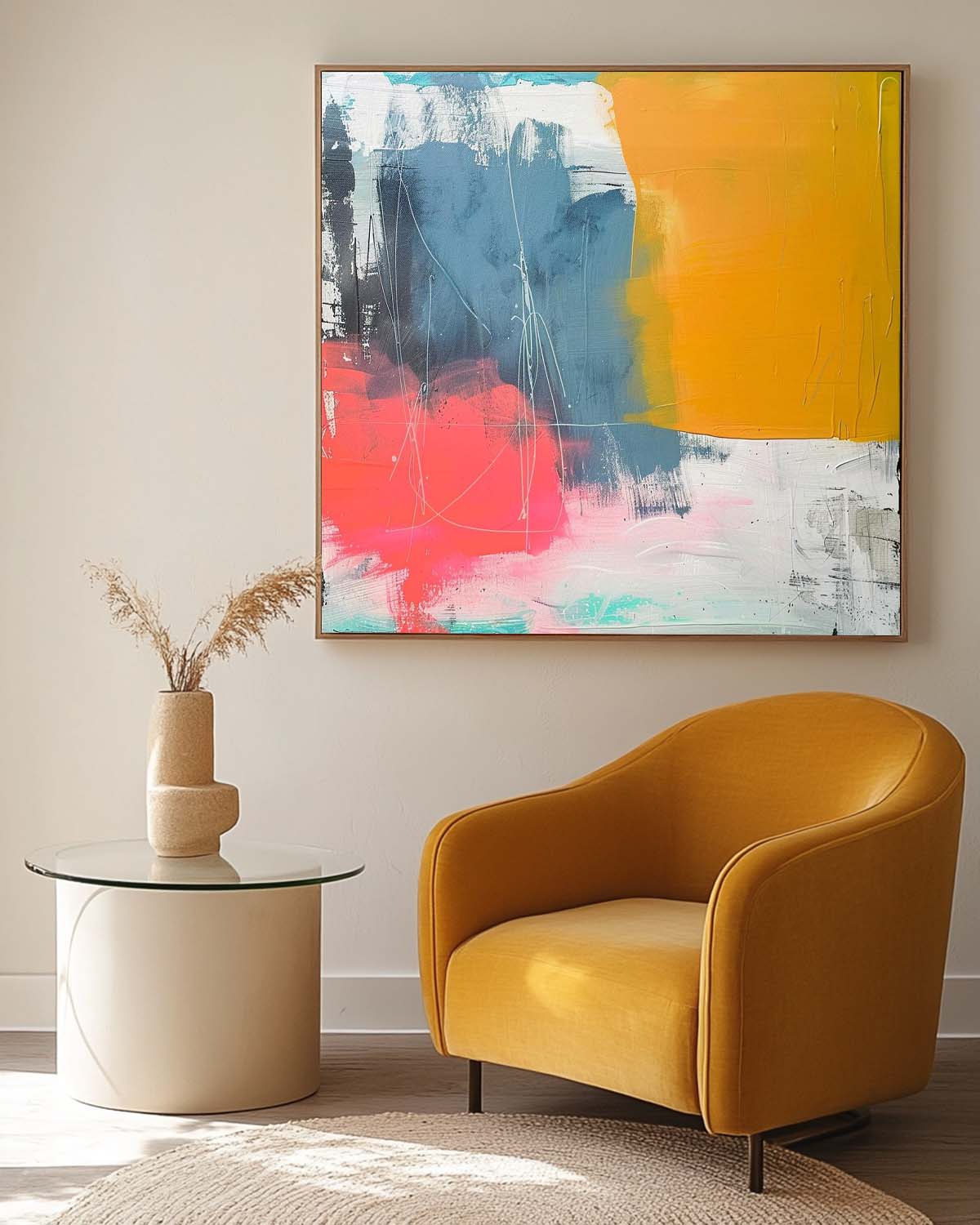 Wall Art Abstract Modern Vibrant Minimalist