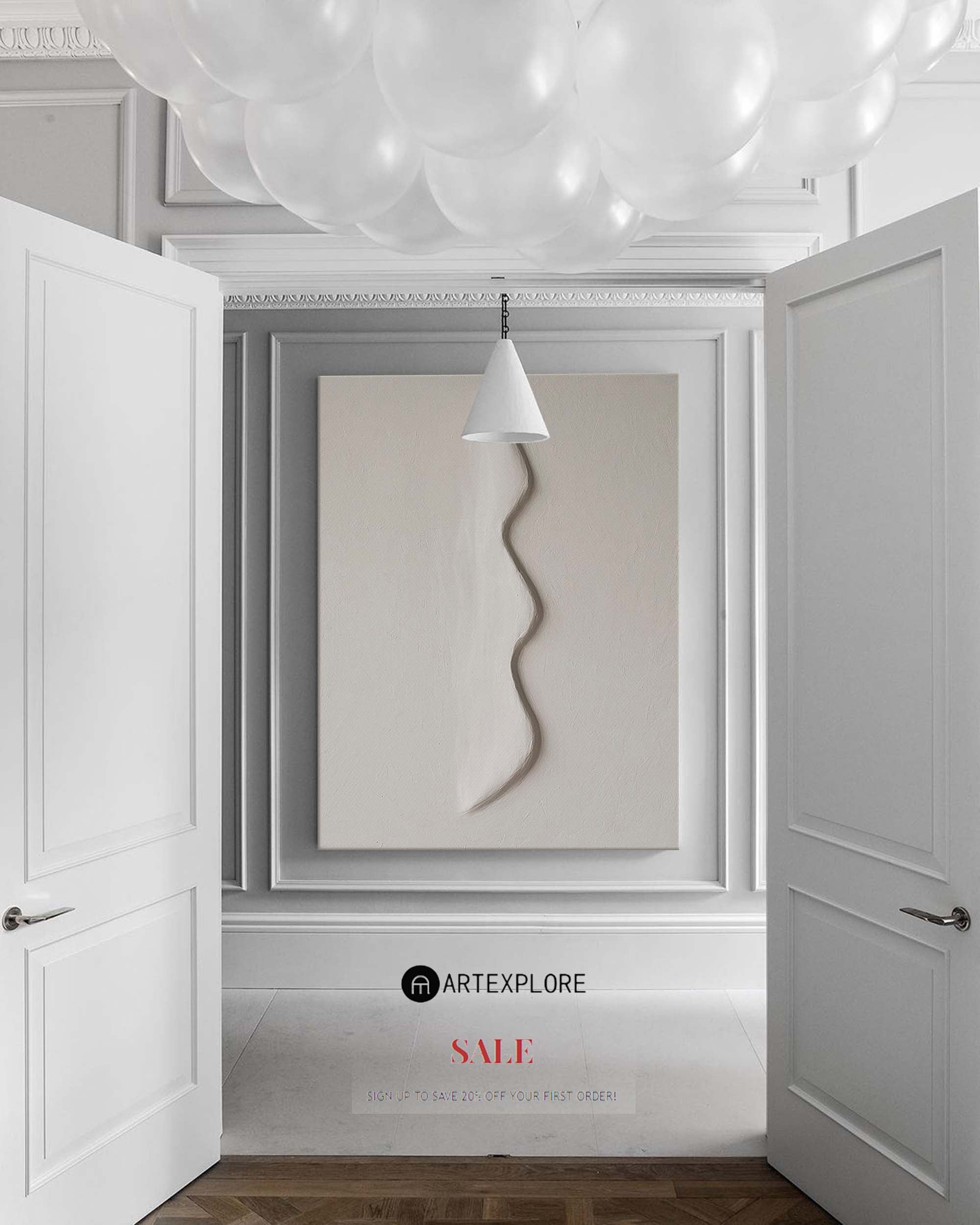 Wavy Relief Beige Textured Wall Canvas