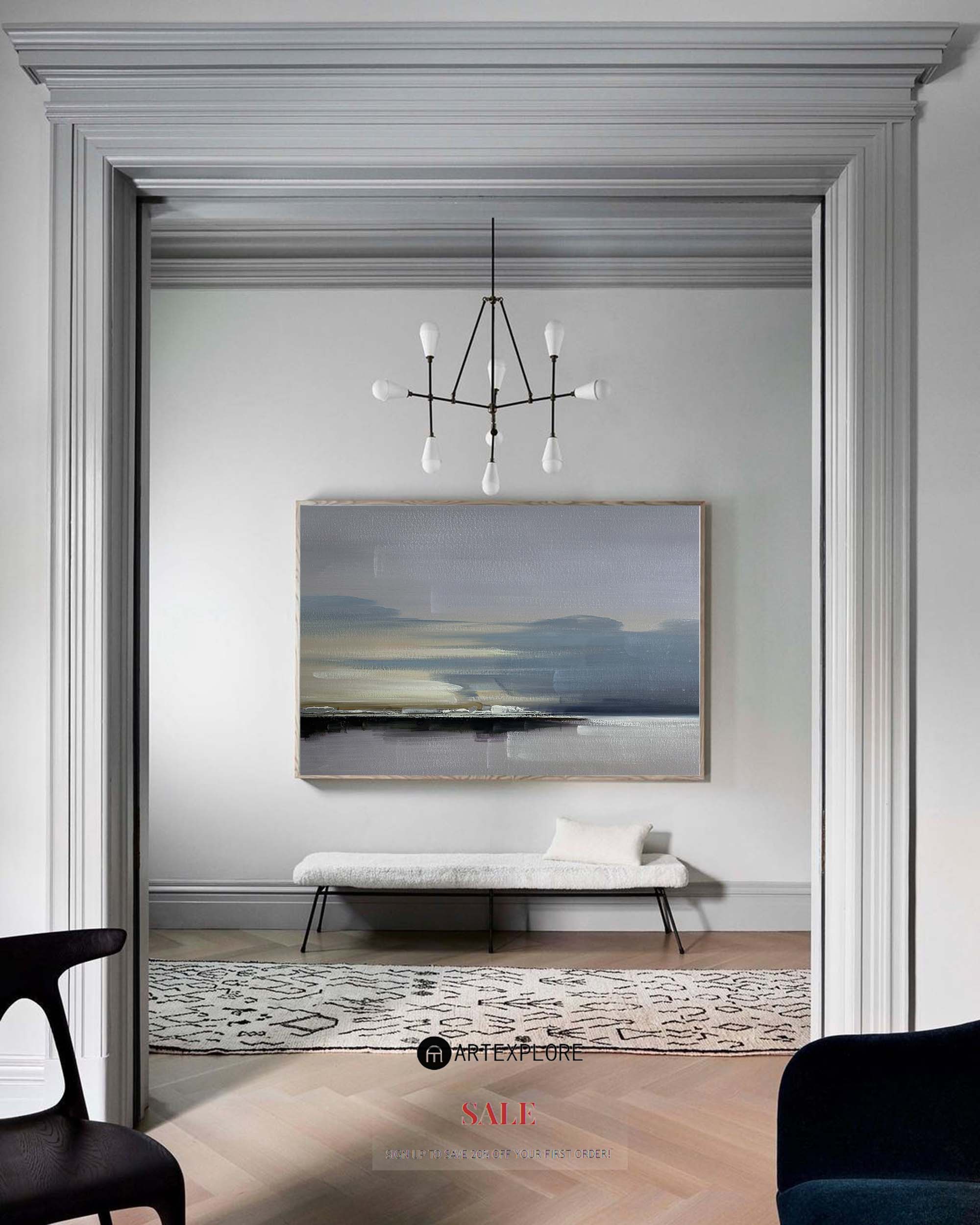 Mira Grey Horizon Seascape Canvas Art