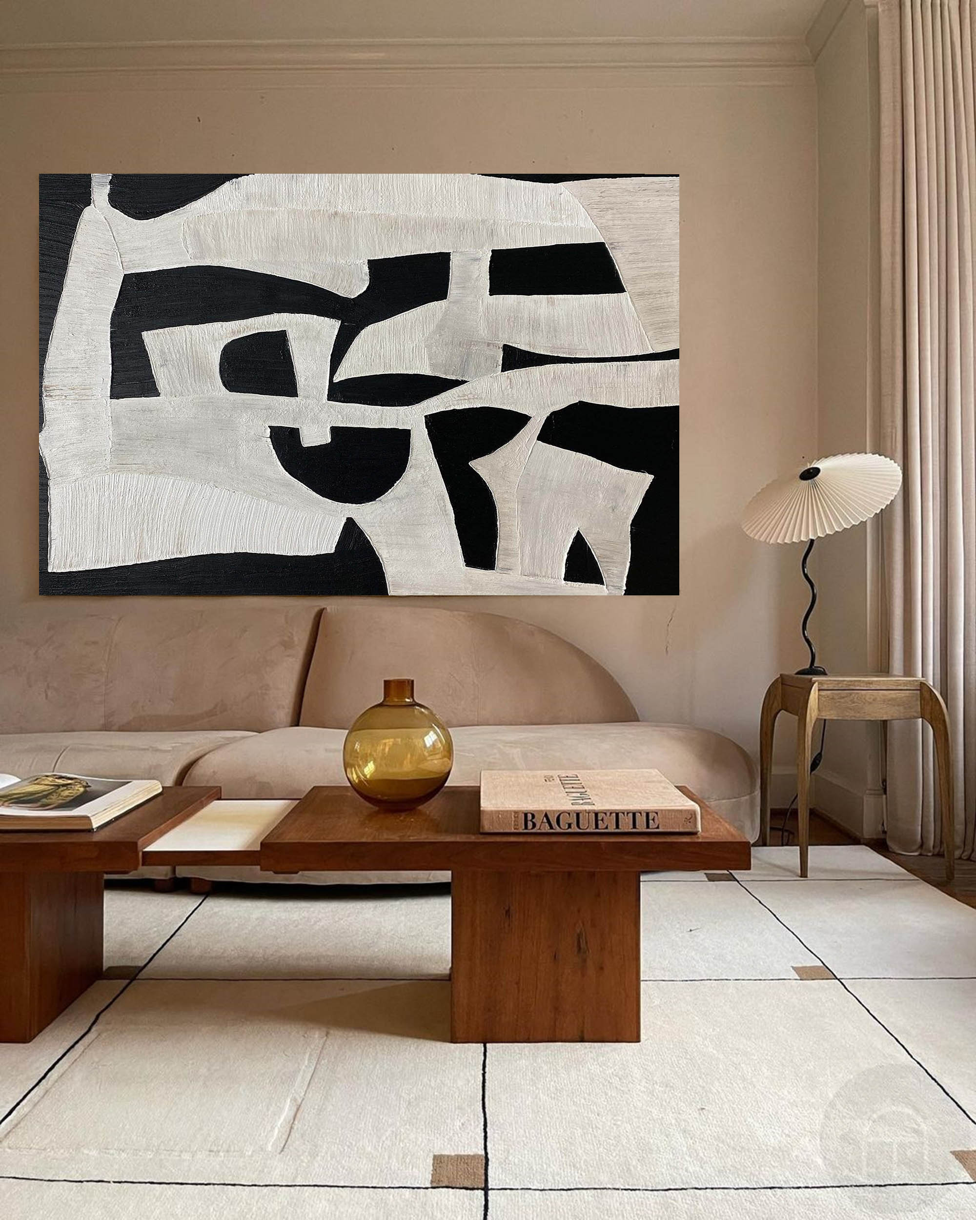 Monochrome Organic Abstract Textured Wall Art