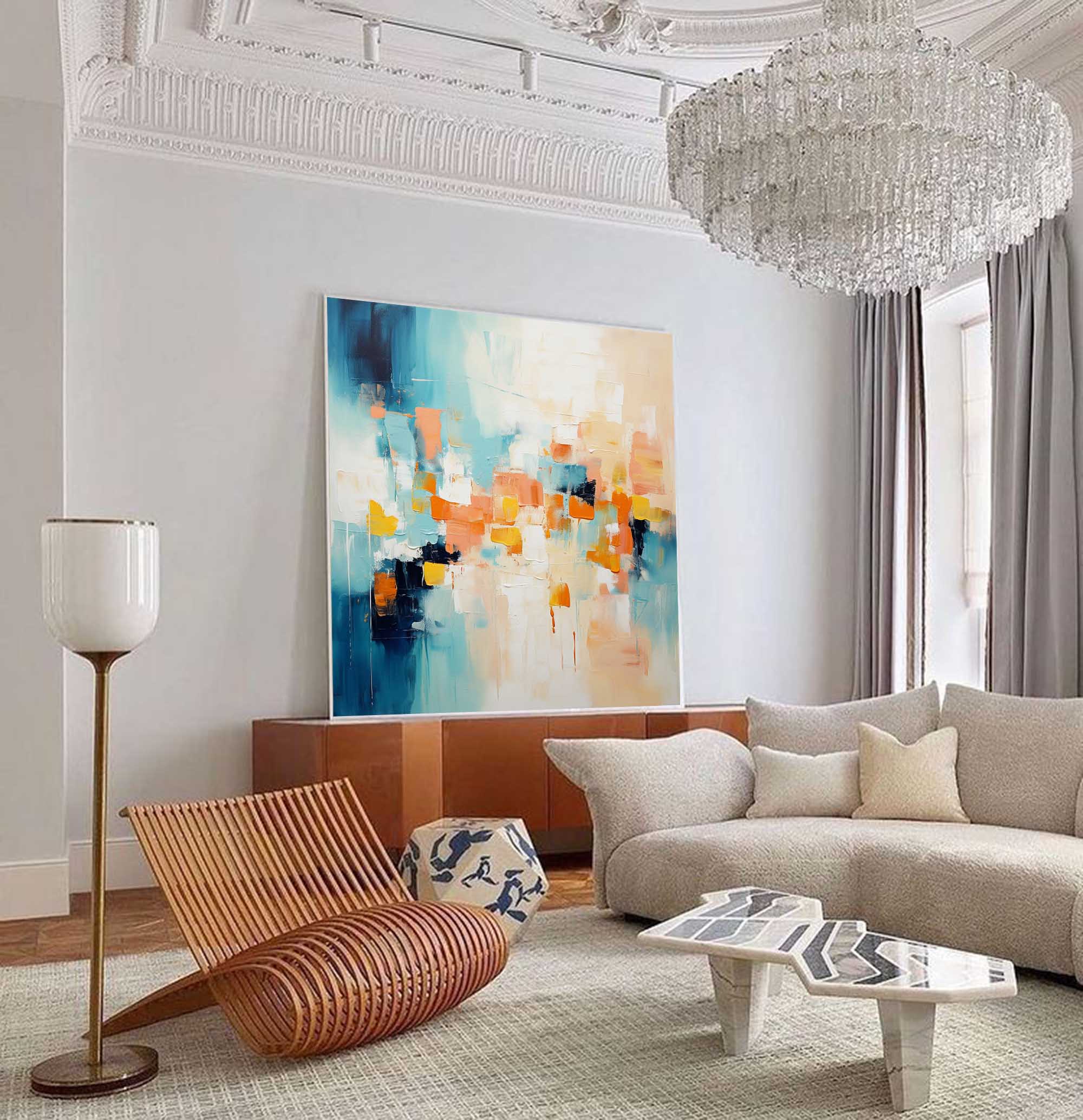 Abstract Canvas Art AB227 - Neutralighting