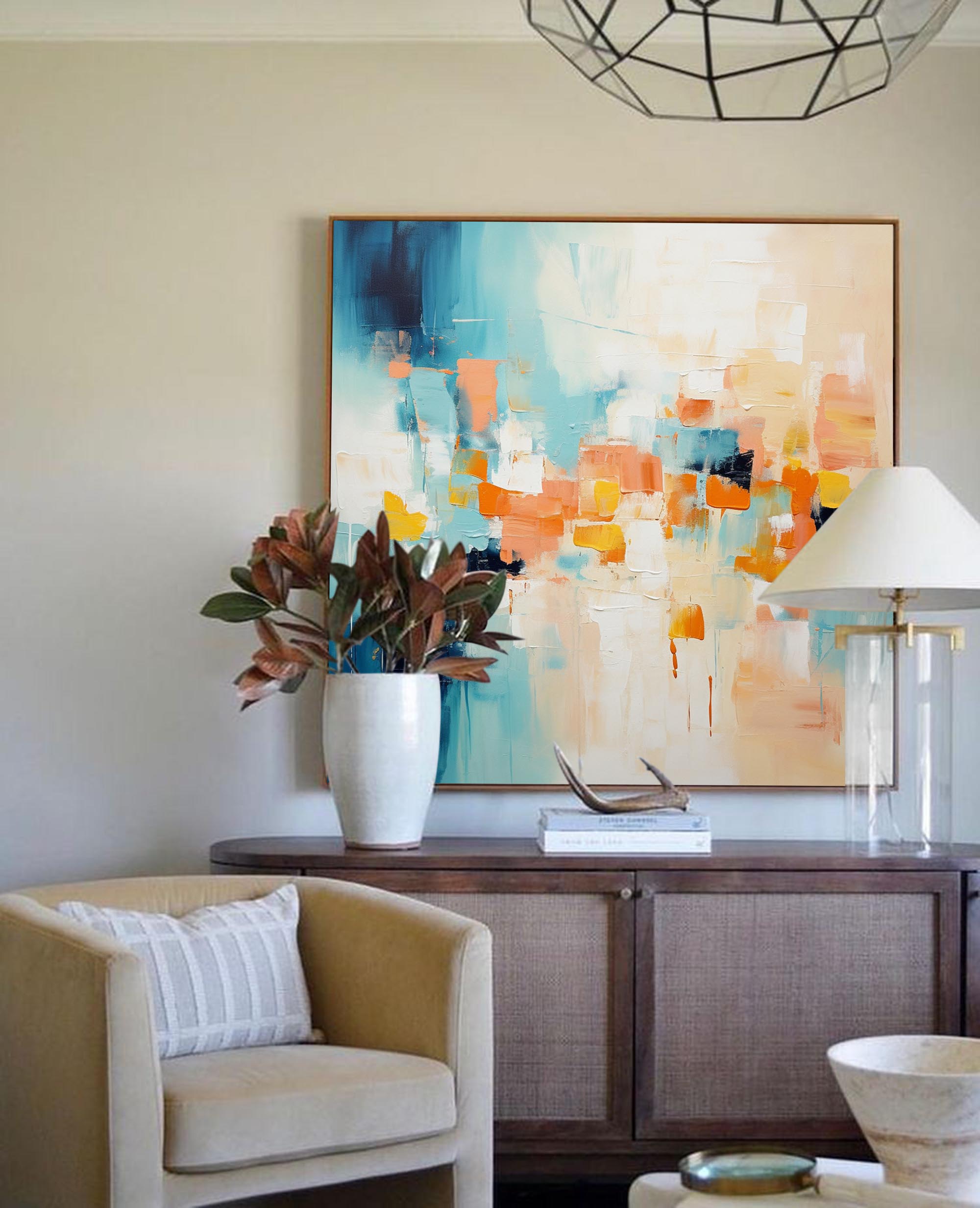 Abstract Canvas Art AB227 - Neutralighting