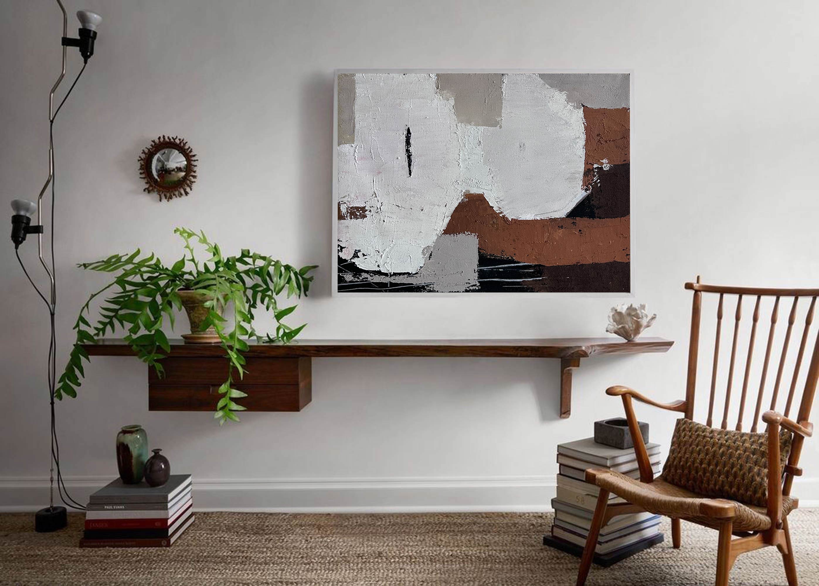 Layered Earth‑Tone Abstract Art Muted Neutral Textured Wall Statement Decor