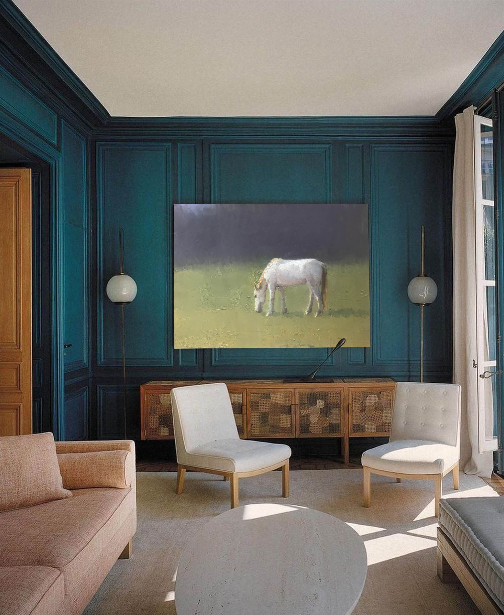 Pastoral Grazing Equine Scene Wall Art