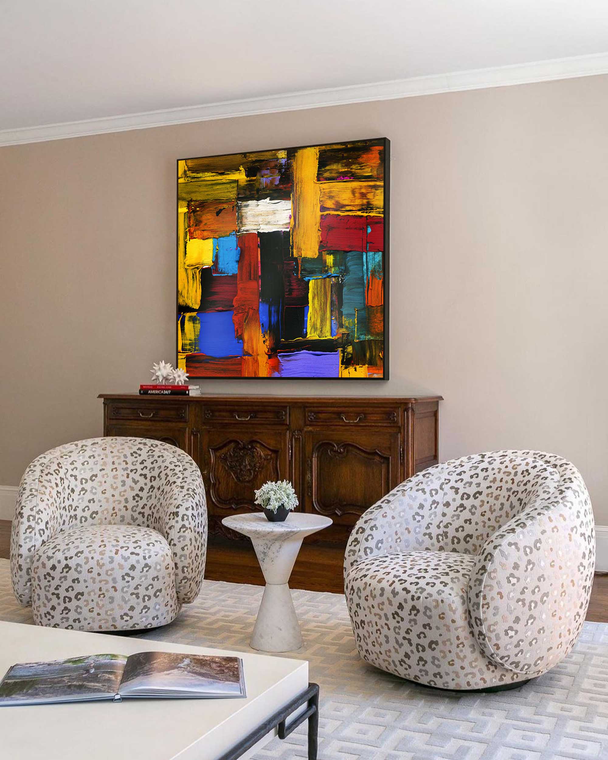 Wall Art Impasto Abstract Layer Maximalist