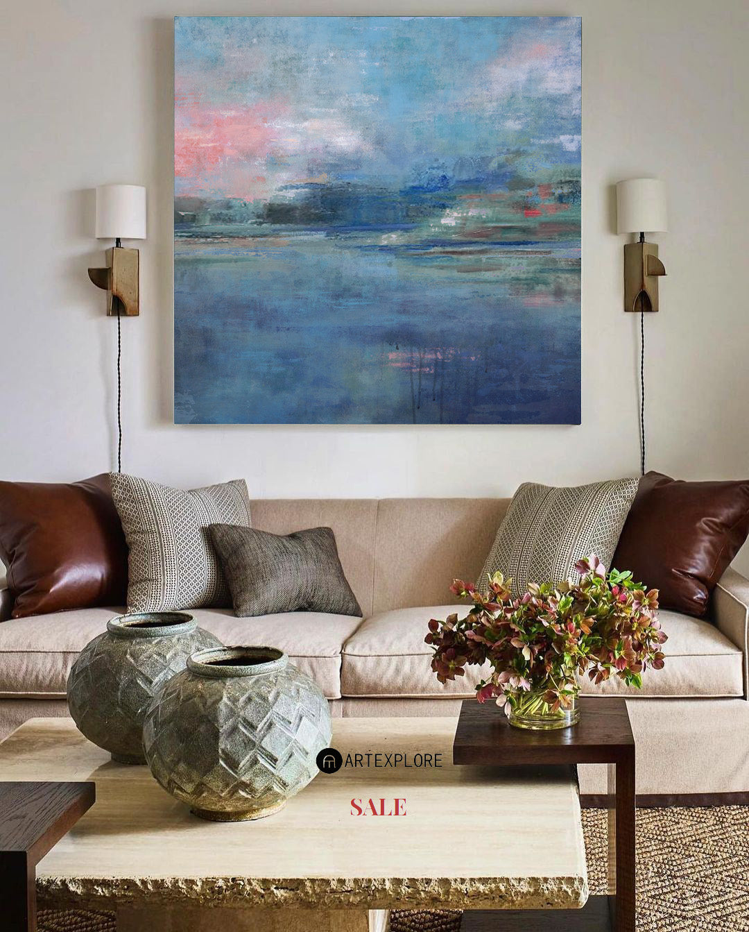 Dreamy Impressionist Waterscape  Blended Soft‑Hue Layered Textured Artwork