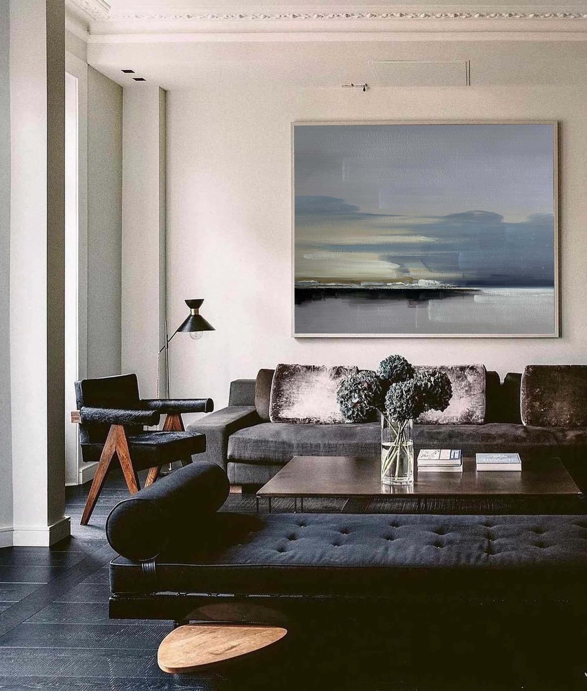 Mira Grey Horizon Seascape Canvas Art