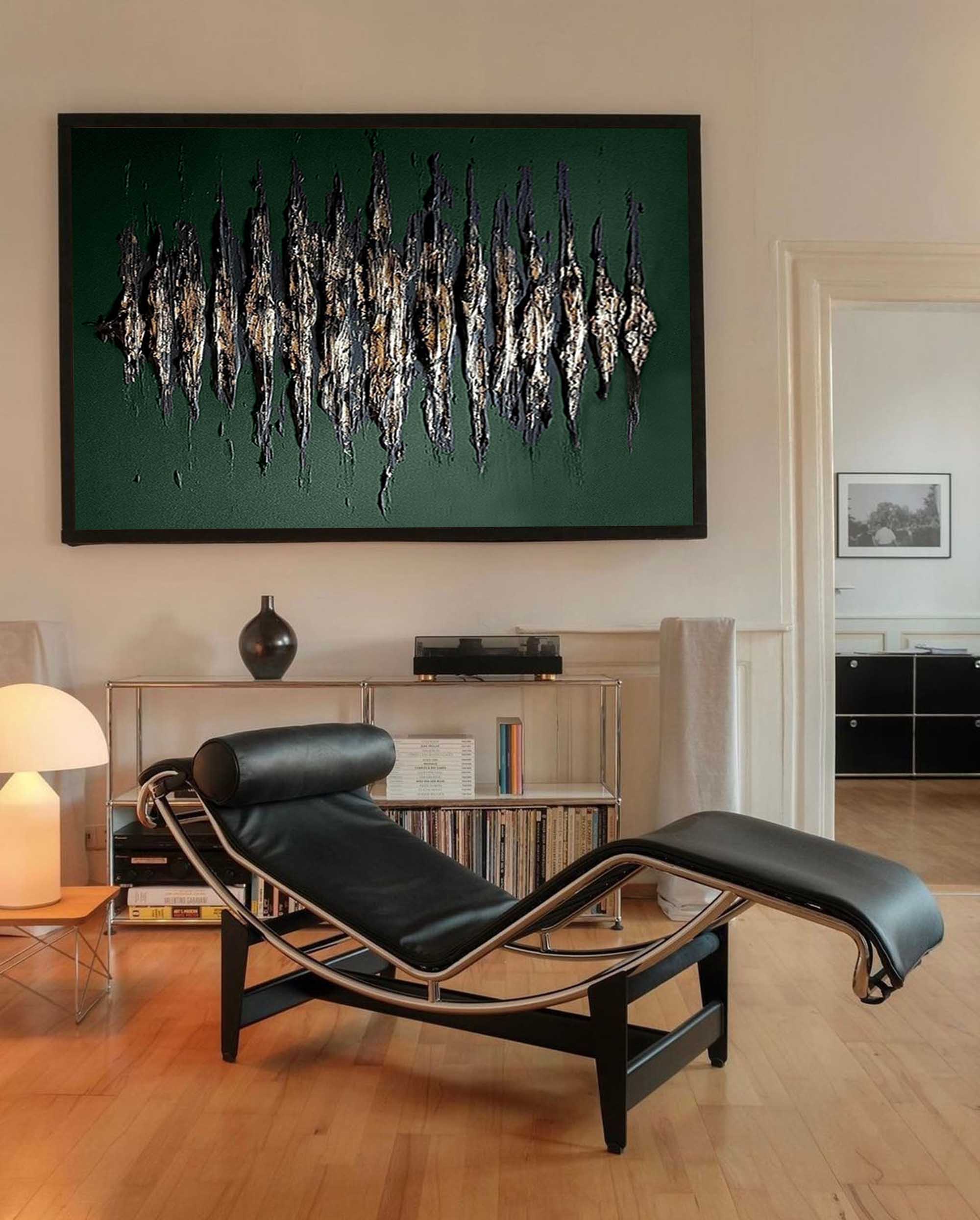Wall Art Metallic Feather Array