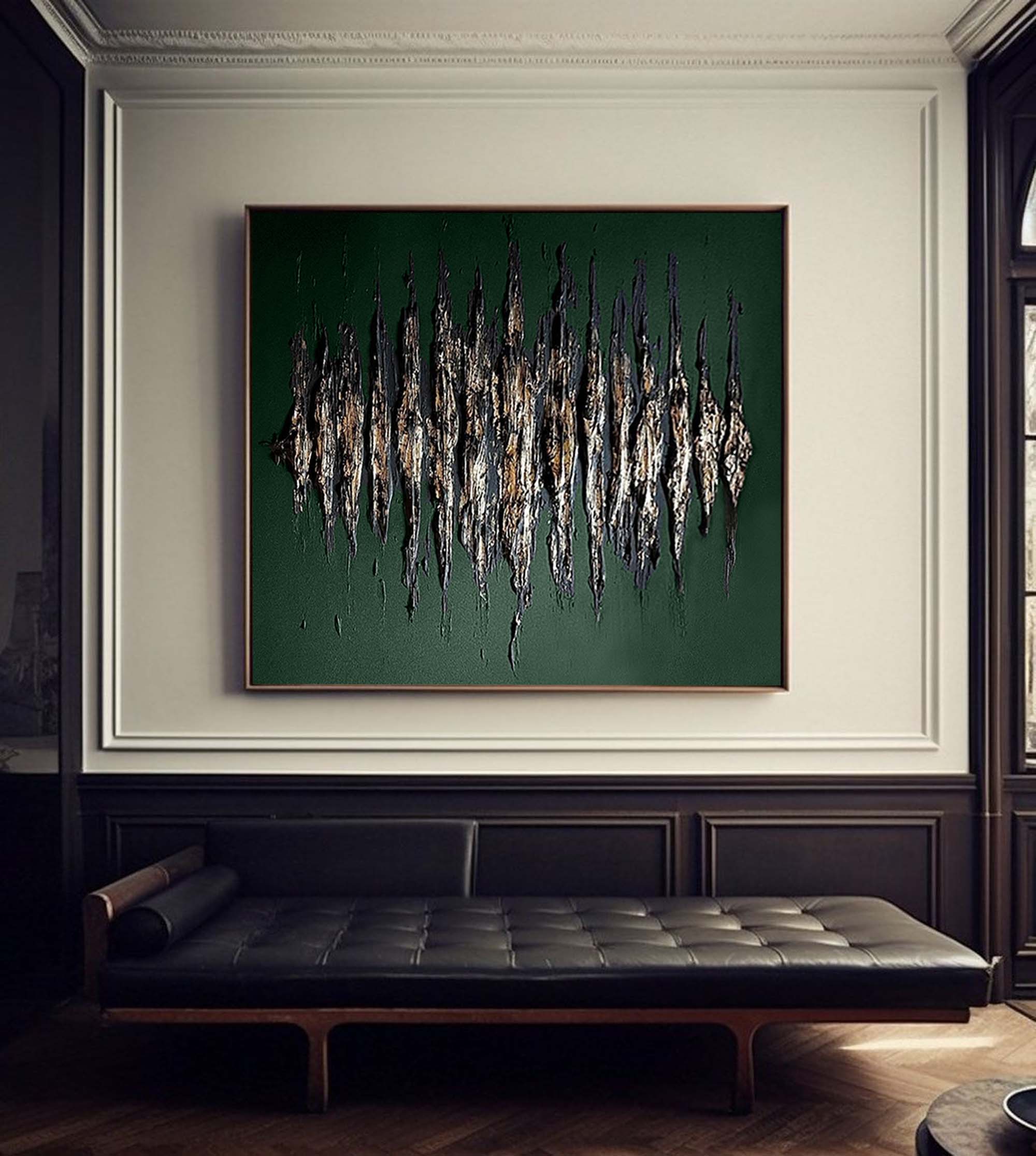 Wall Art Metallic Feather Array