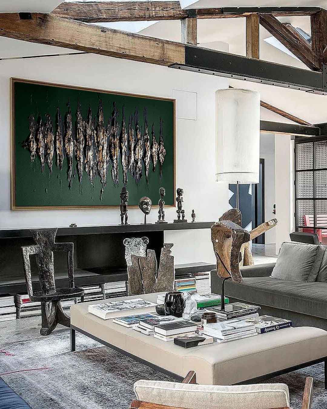 Wall Art Metallic Feather Array