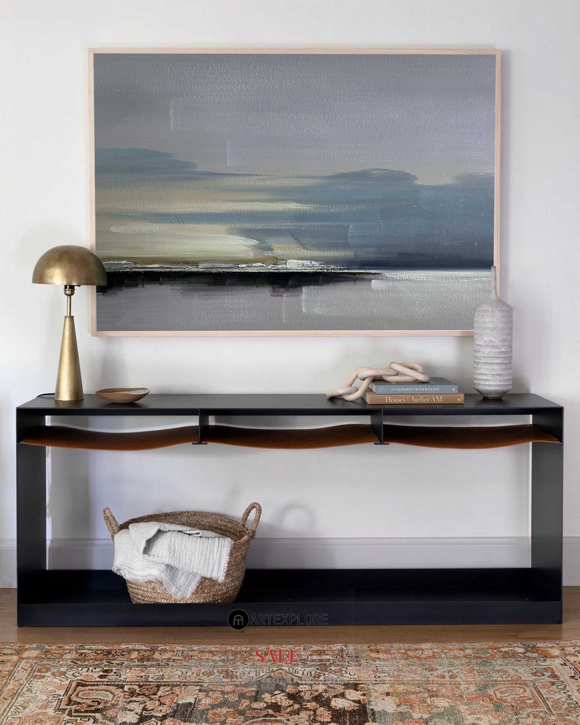 Mira Grey Horizon Seascape Canvas Art