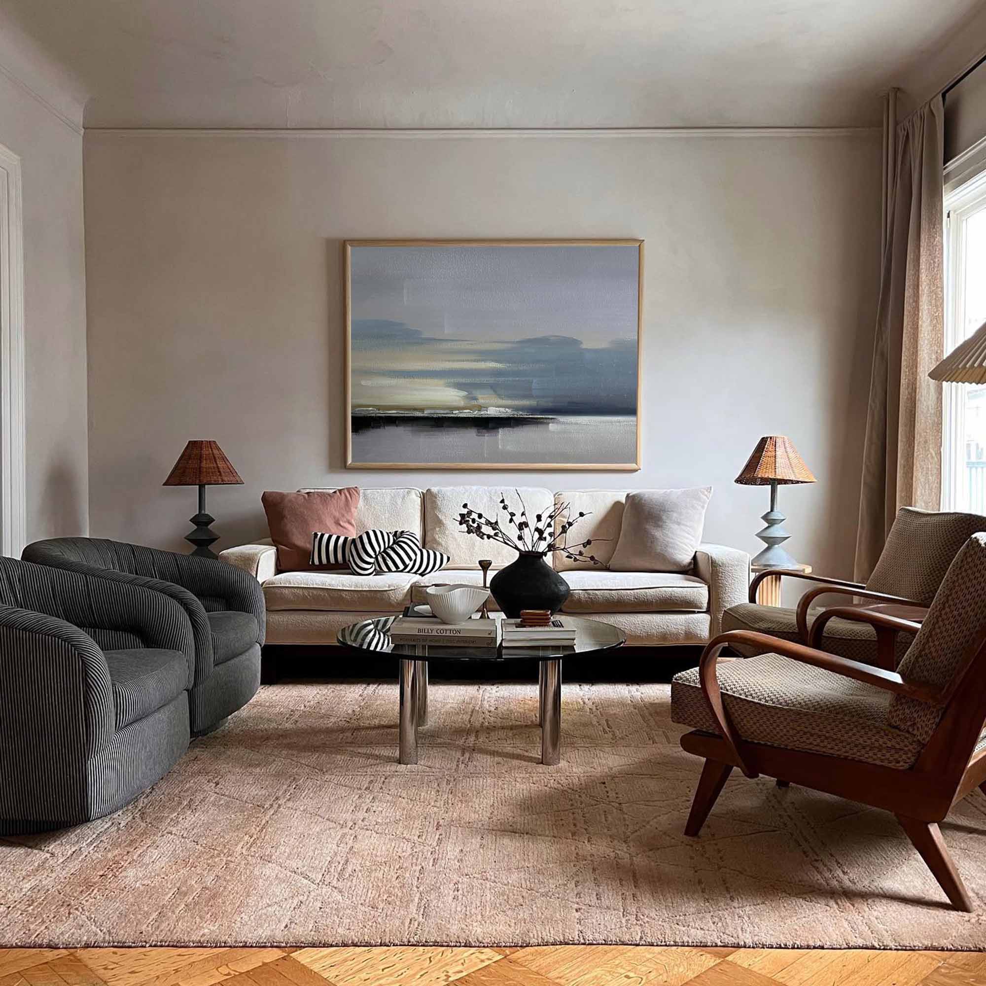 Mira Grey Horizon Seascape Canvas Art
