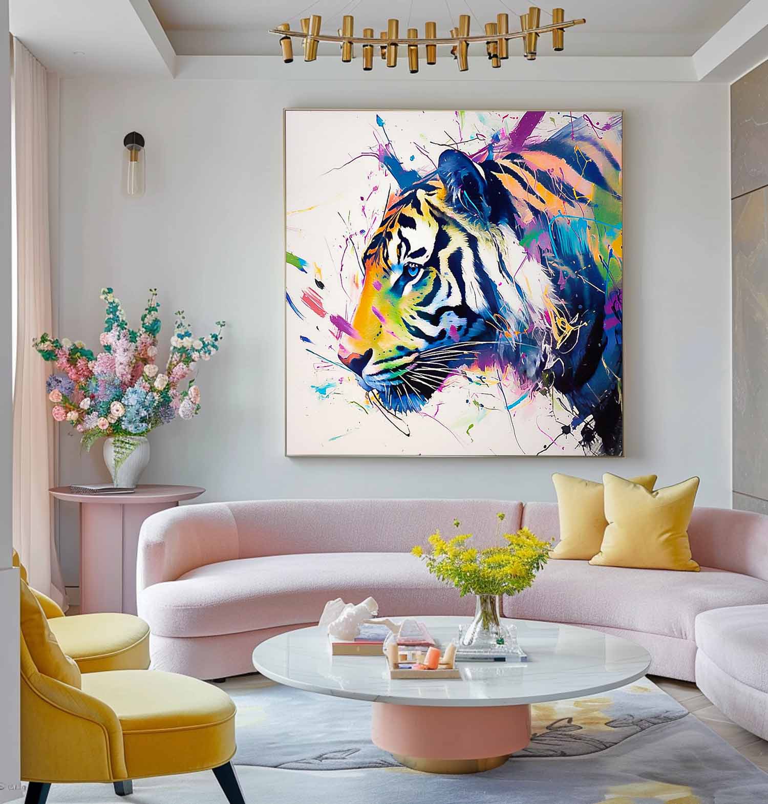 Wall Art Animal Playful Vibrant Dopamine Abstract