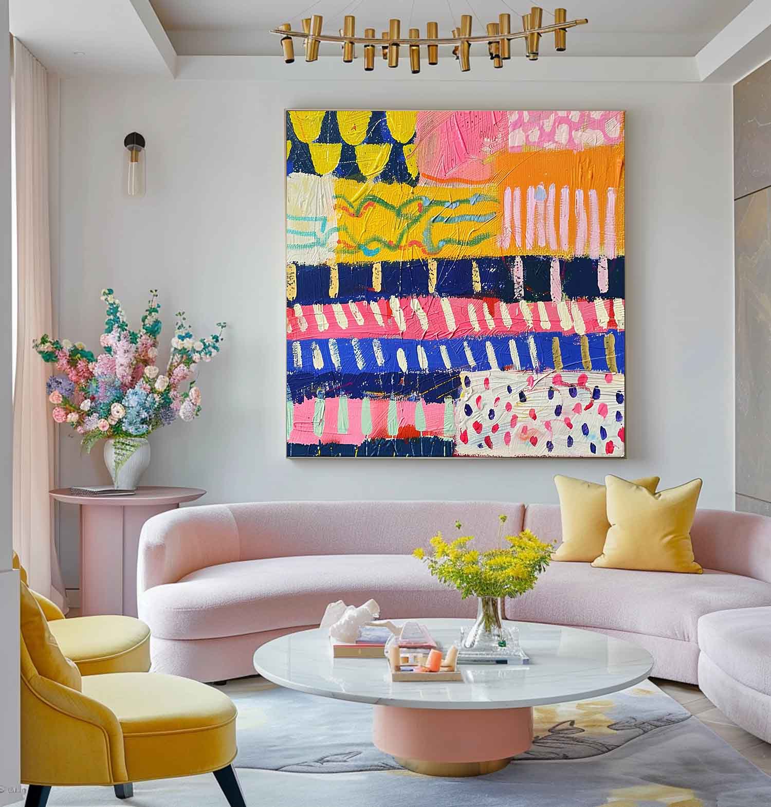 Wall Art Abstract Bohemian Mixed Media