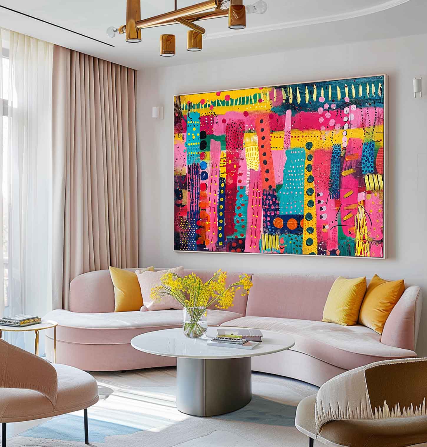 Wall Art Abstract Scandinavian Bold Color