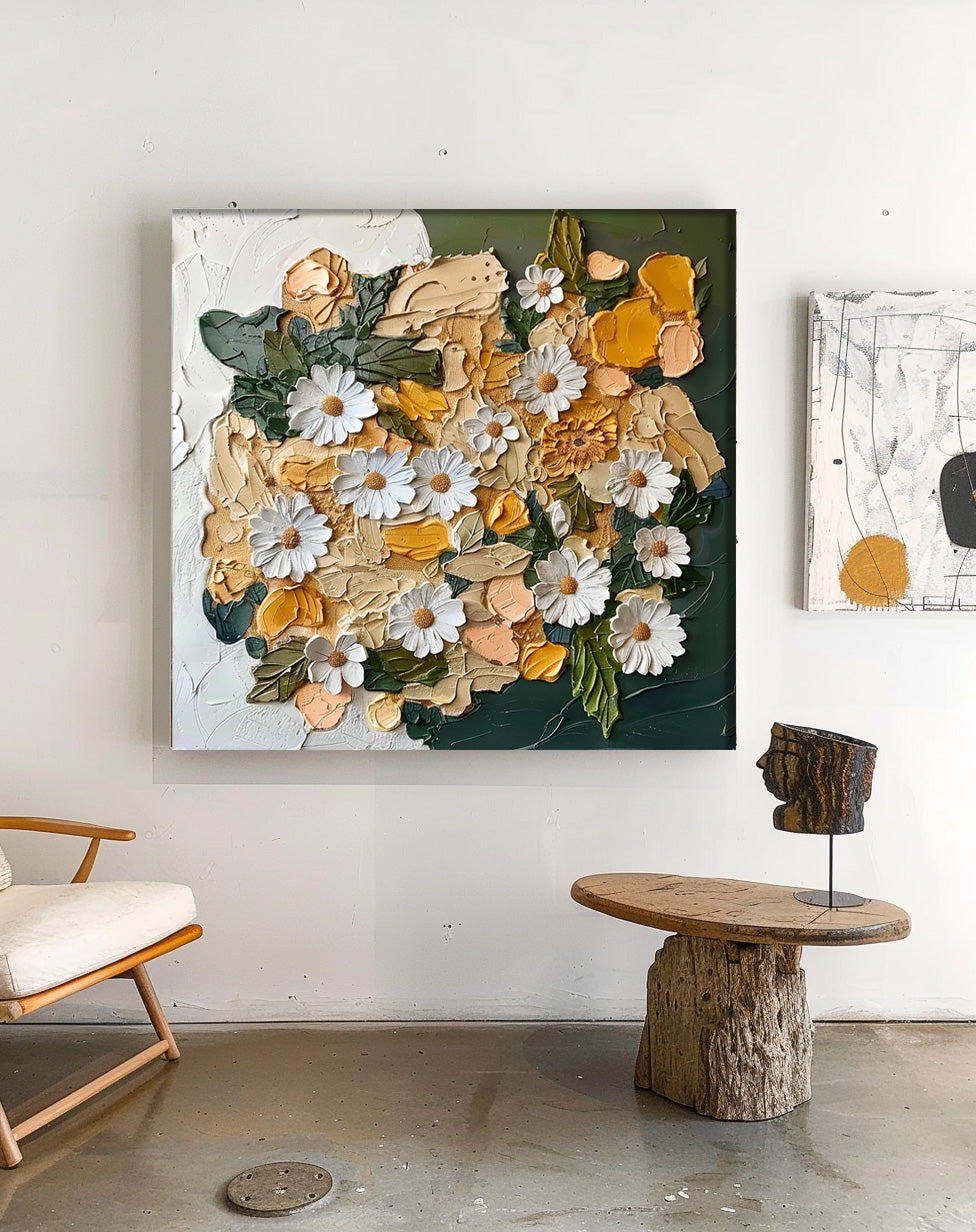 Wall Art Dense Floral Cluster Painterly Scene