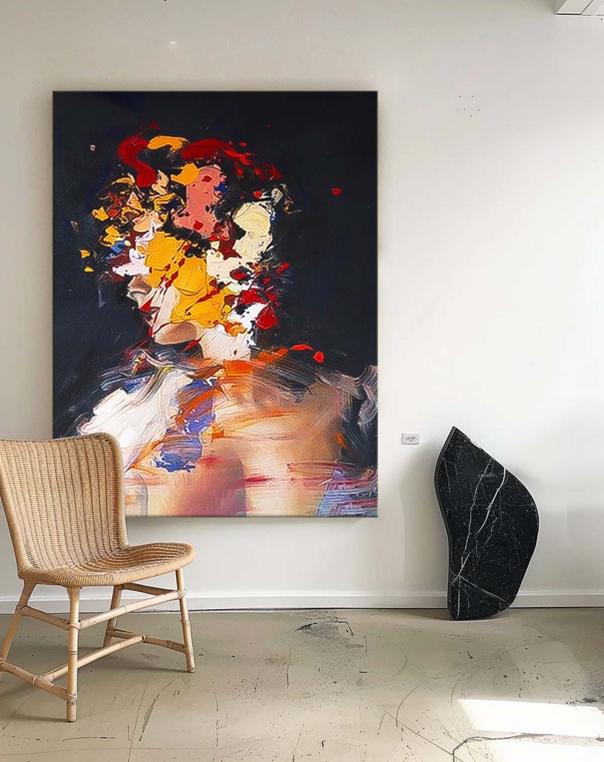 Abstract Pastel Canvas Oil Painting