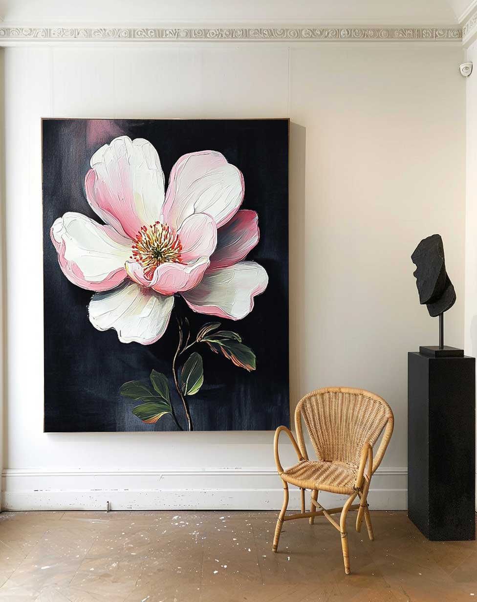 Wall Art Impasto Flower Serene Calm