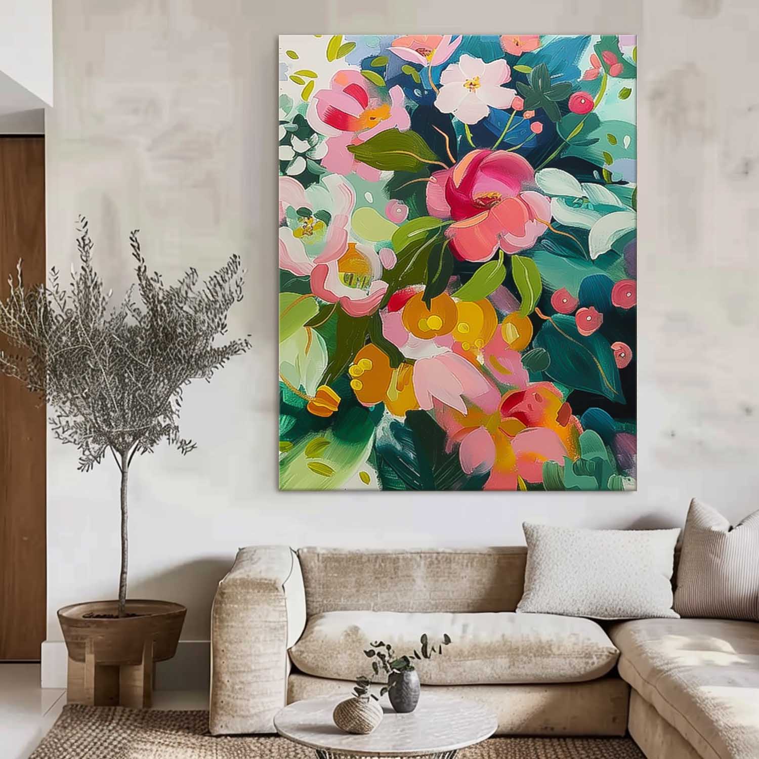 Wall Art Vibrant Flower Abstract Modern Elegant