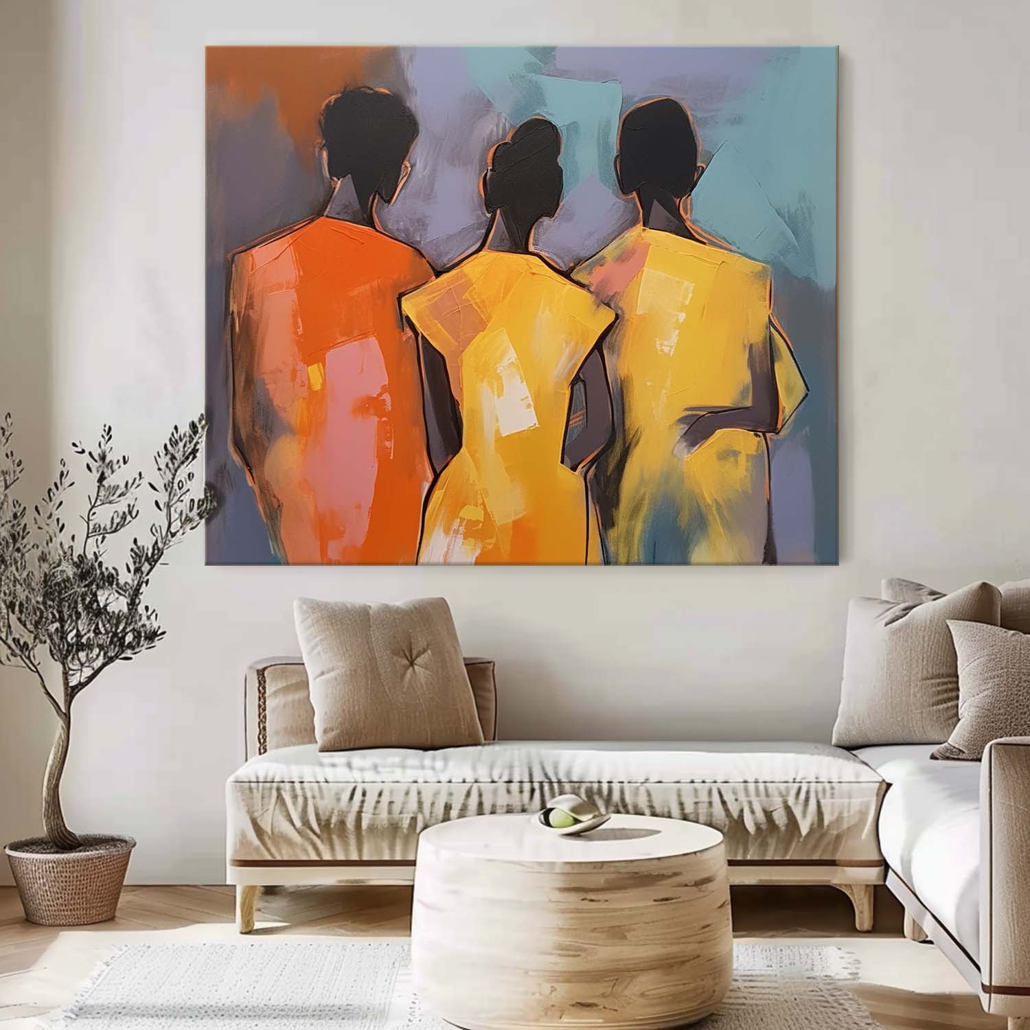 Wall Art People Contemporary Abstract Vibrant