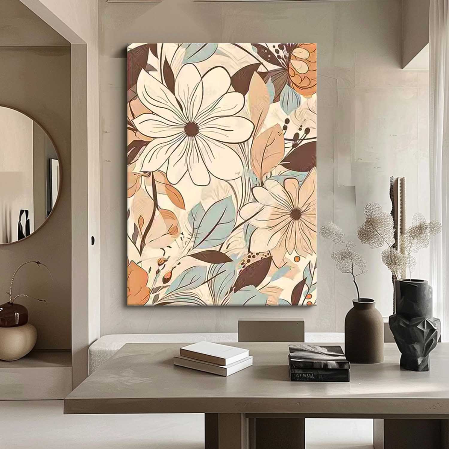 Wall Art Flower Bohemian Clean Line Modern Cozy