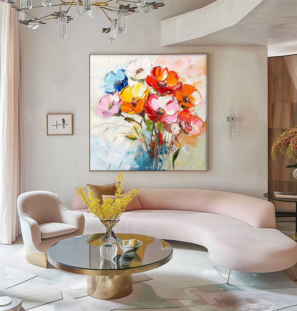 Wall Art Dense Flower Modern Abstract Edgy