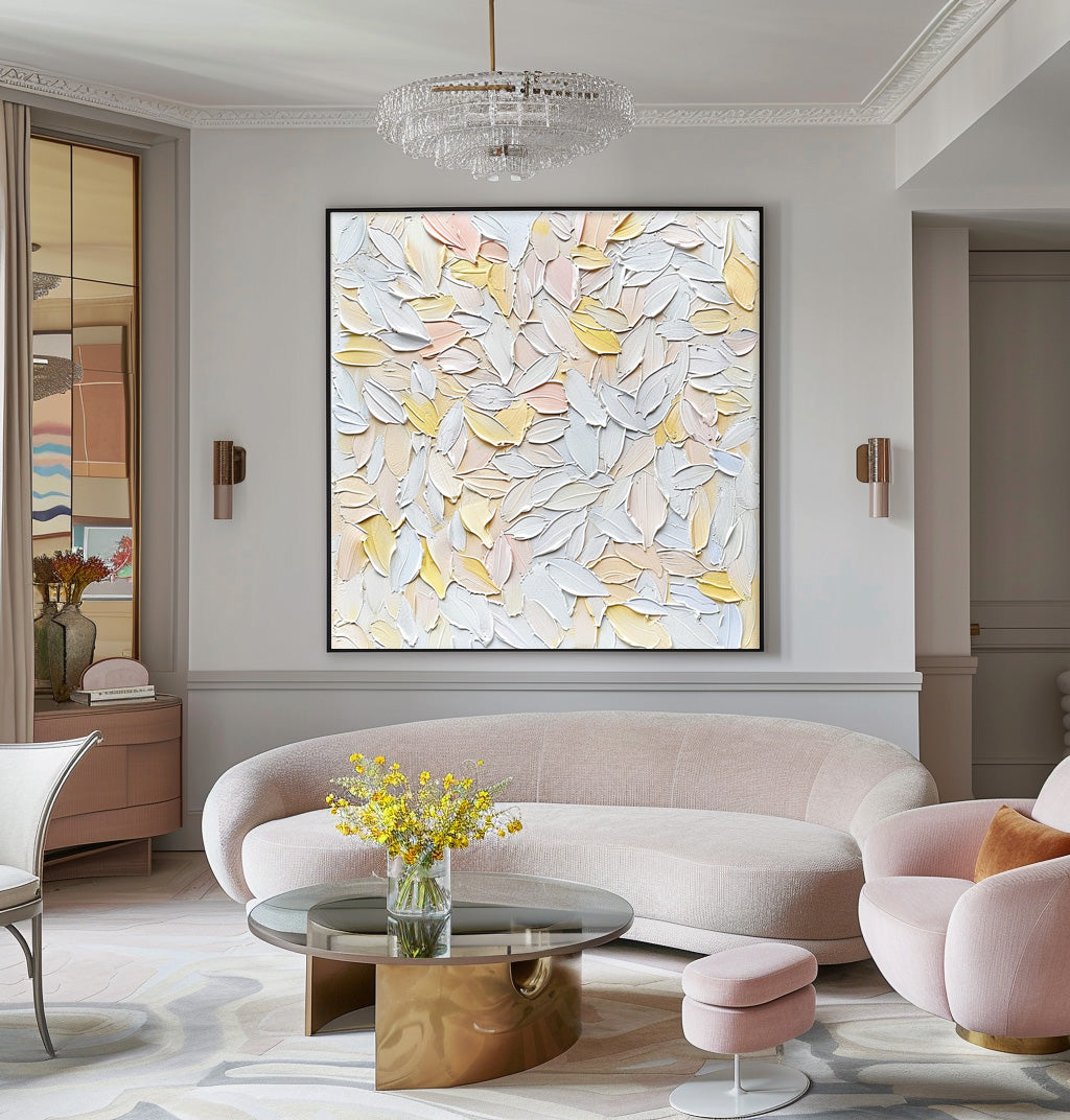 Wall Art Soft Pastel Floral Atmosphere Relief