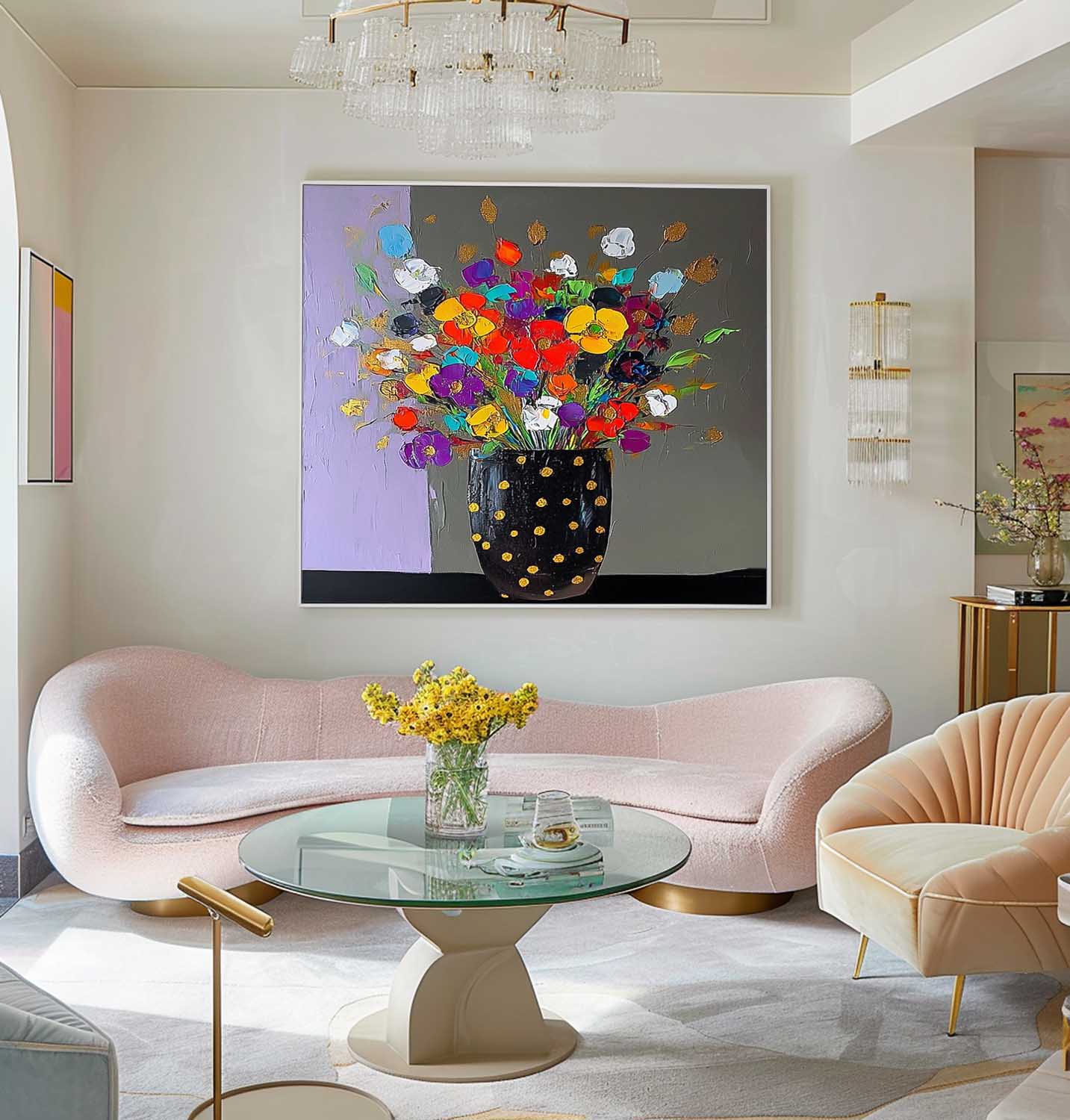 Wall Art Flower Vibrant Playful Energetic