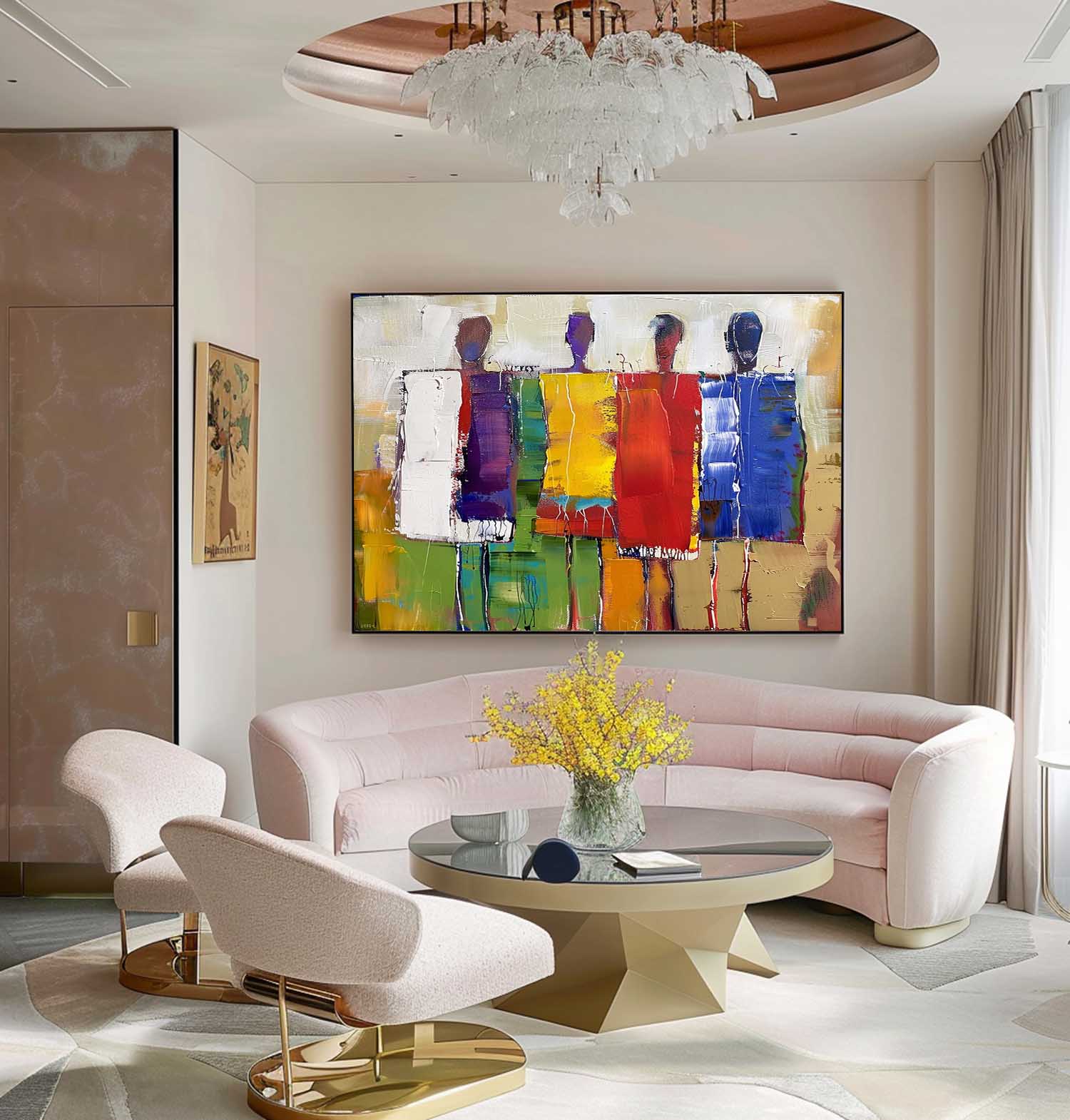 Wall Art Colorful Abstract Four Figures