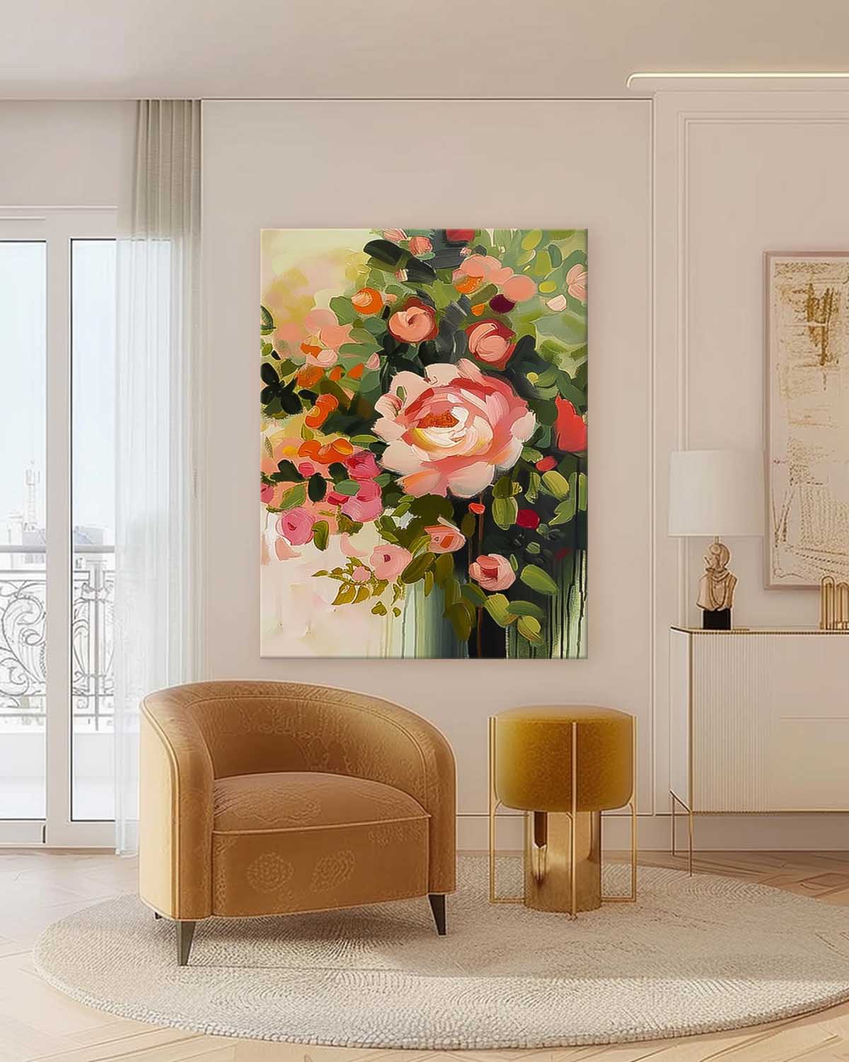 Wall Art Flower Impasto Atmosphere Modern Painterly