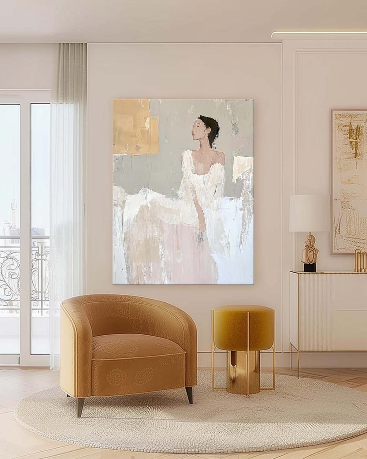 Wall Art Elegant Seated Lady Soft