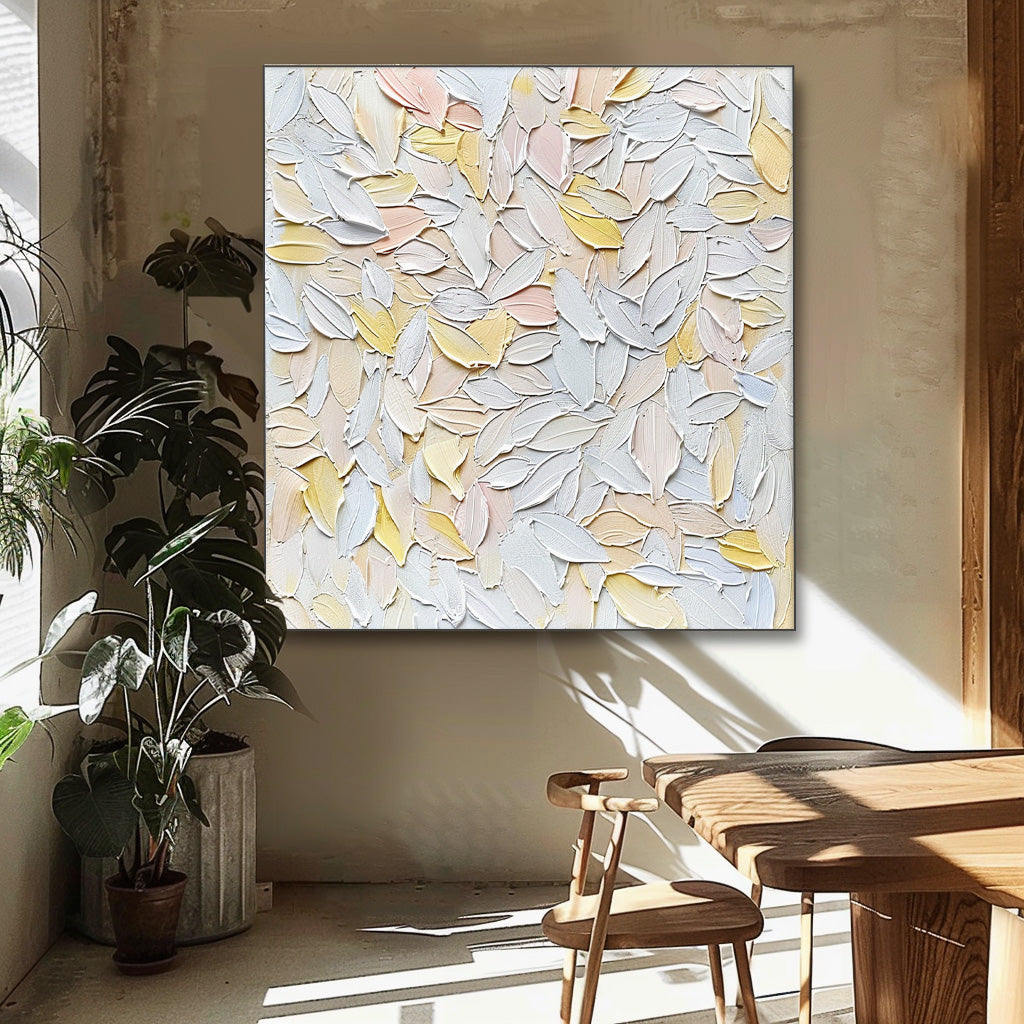 Wall Art Soft Pastel Floral Atmosphere Relief