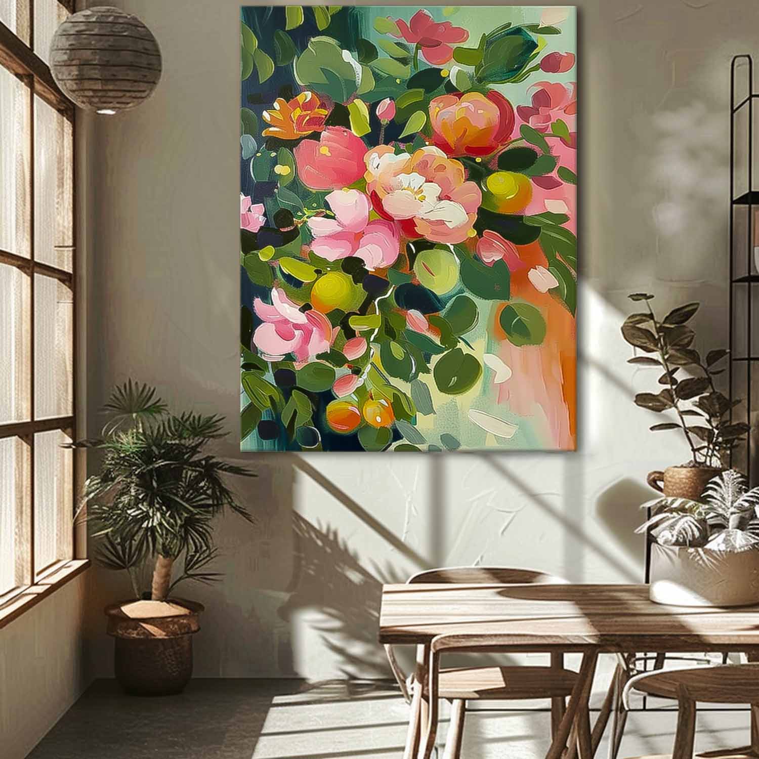Wall Art Dense Floral Cluster Elegant Botanical