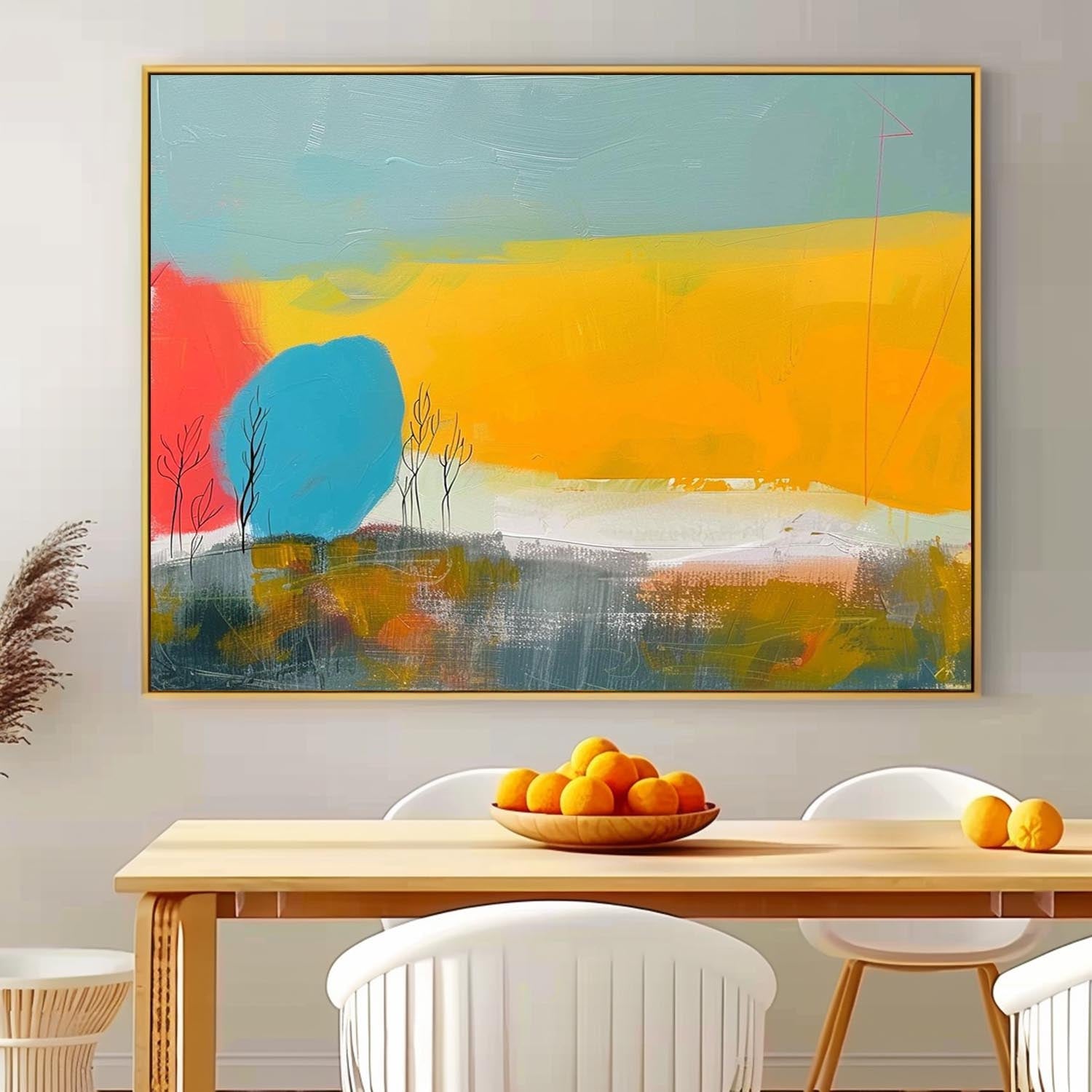 Wall Art Abstract Vibrant Painterly Layered
