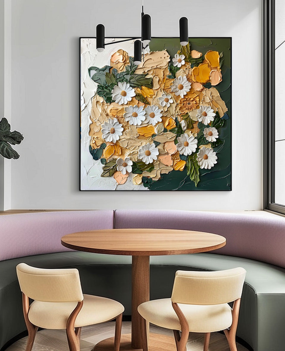Wall Art Dense Floral Cluster Painterly Scene