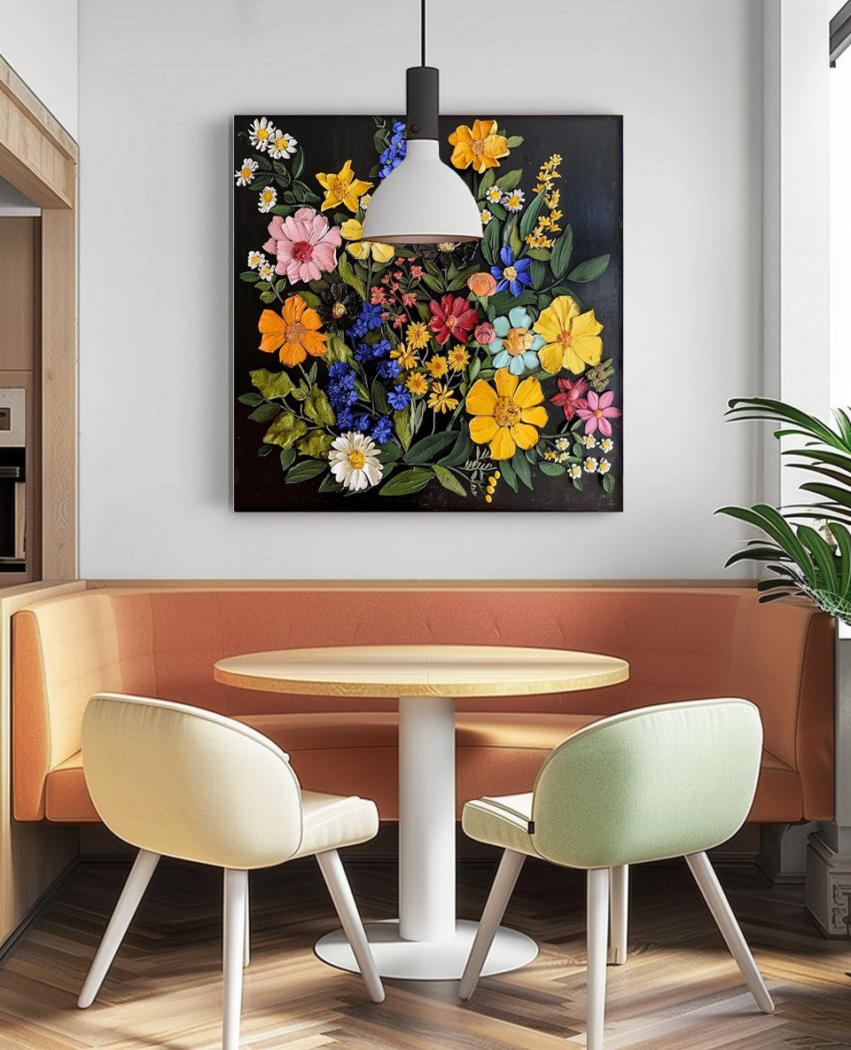 Wall Art Impasto Botanical Floral Modern