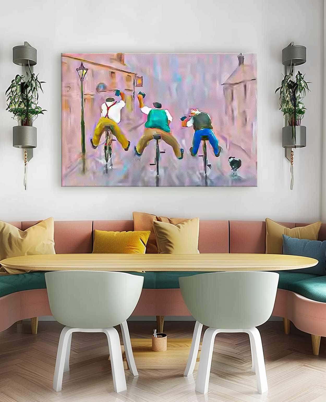 Wall Art Rainy Street People Joyful Design