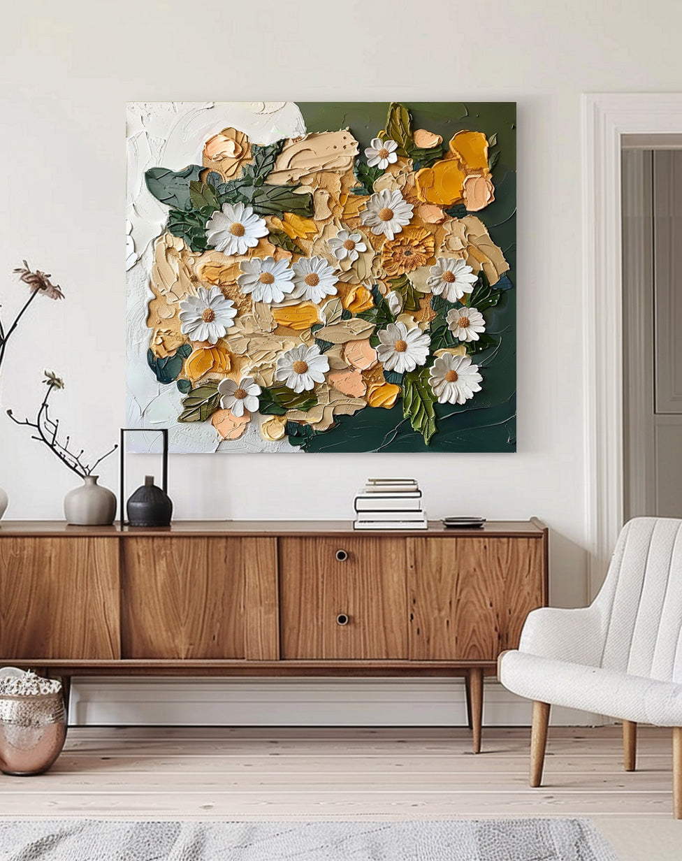 Wall Art Dense Floral Cluster Painterly Scene