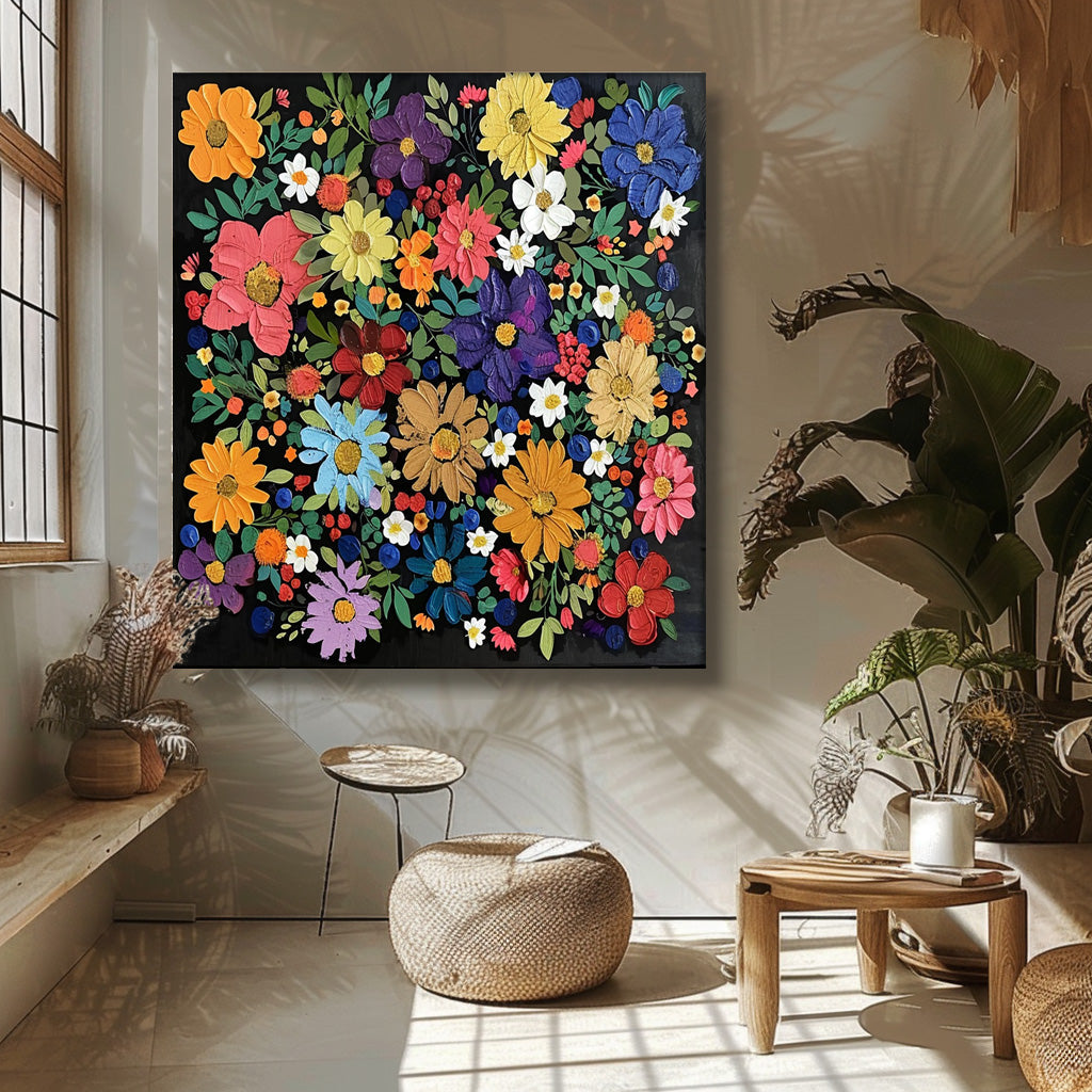 Wall Art Flower Cheerful Vibrant Botanical