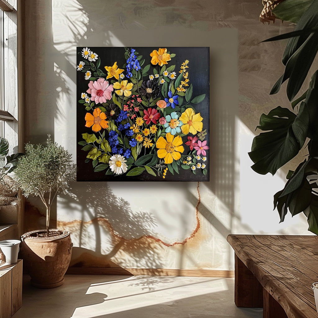 Wall Art Impasto Botanical Floral Modern