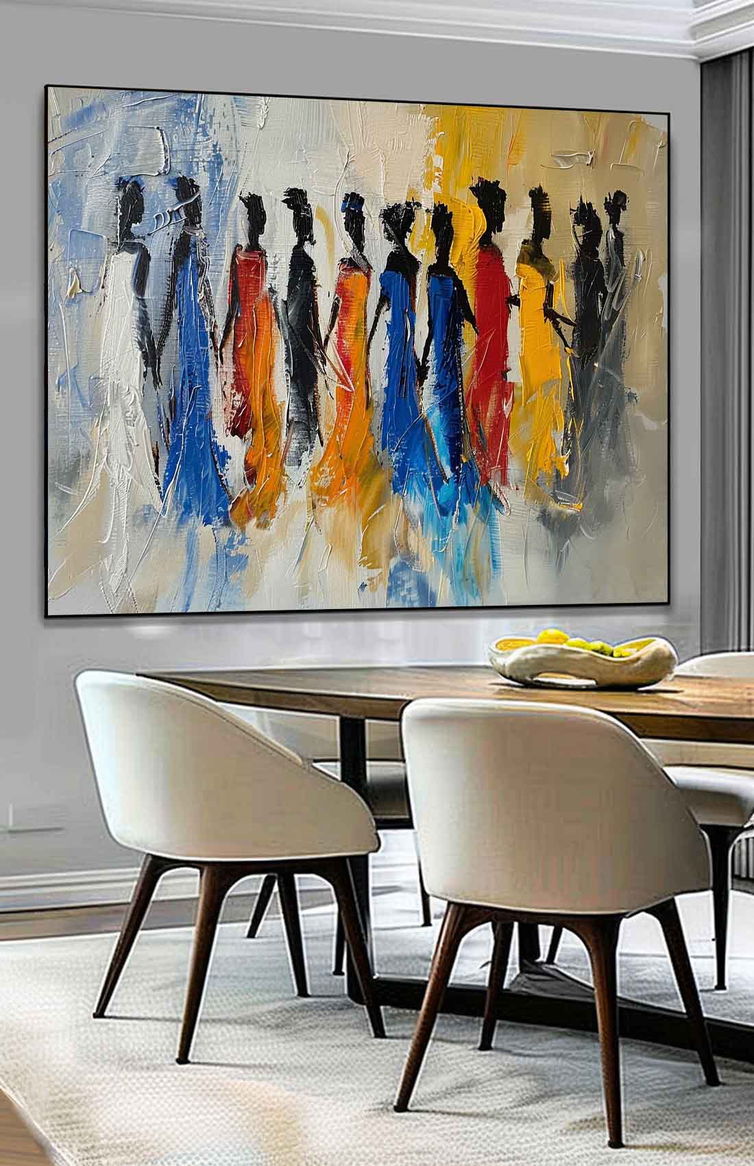 Wall Art Figurative Group Contemporary Painterly
