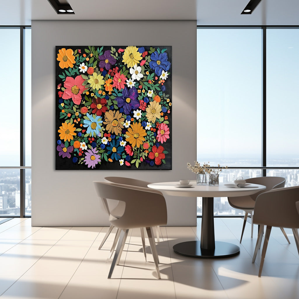 Wall Art Flower Cheerful Vibrant Botanical