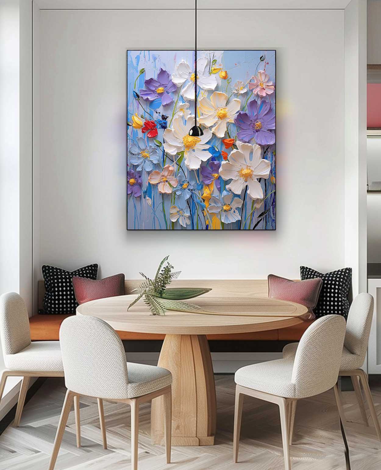 Wall Art Impasto Flower Fresh Serene Cheerful