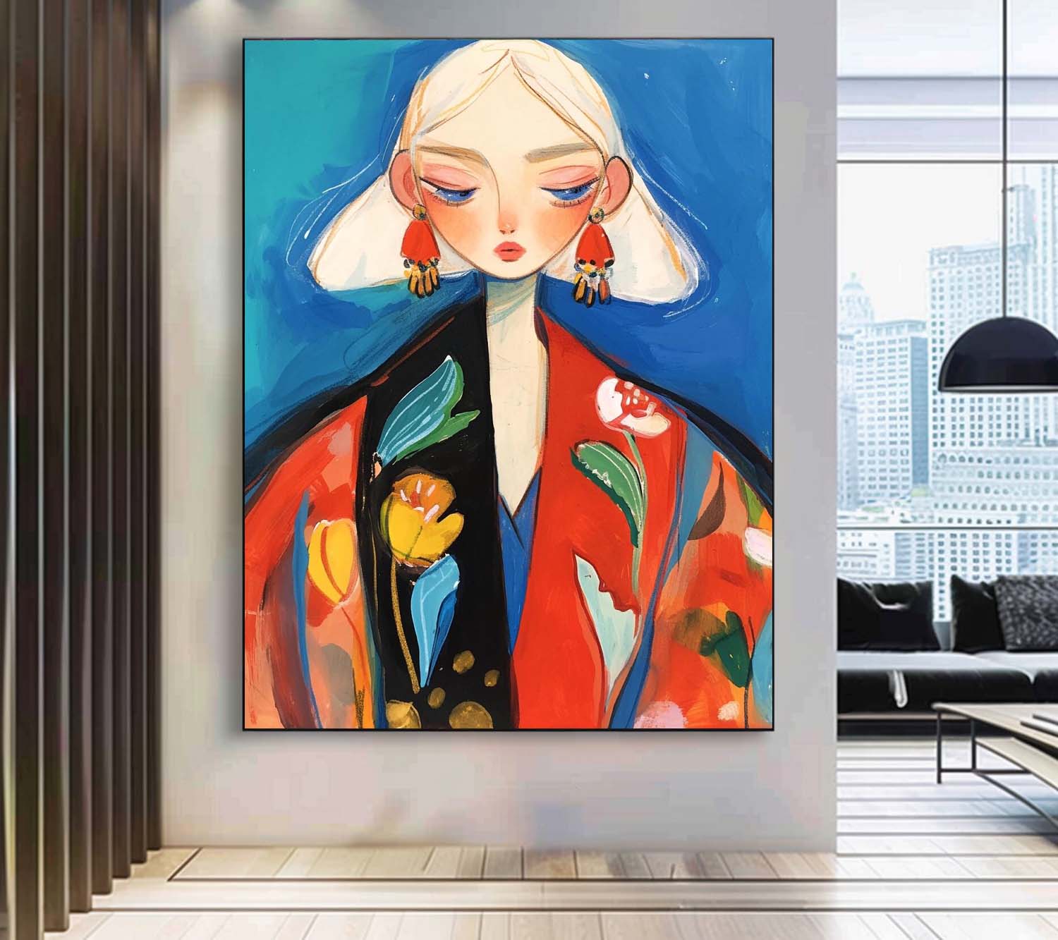 Wall Art Fashion People Painterly Modern Abstract