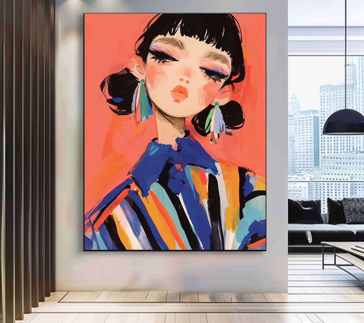 Wall Art Vibrant People Fashion Playful