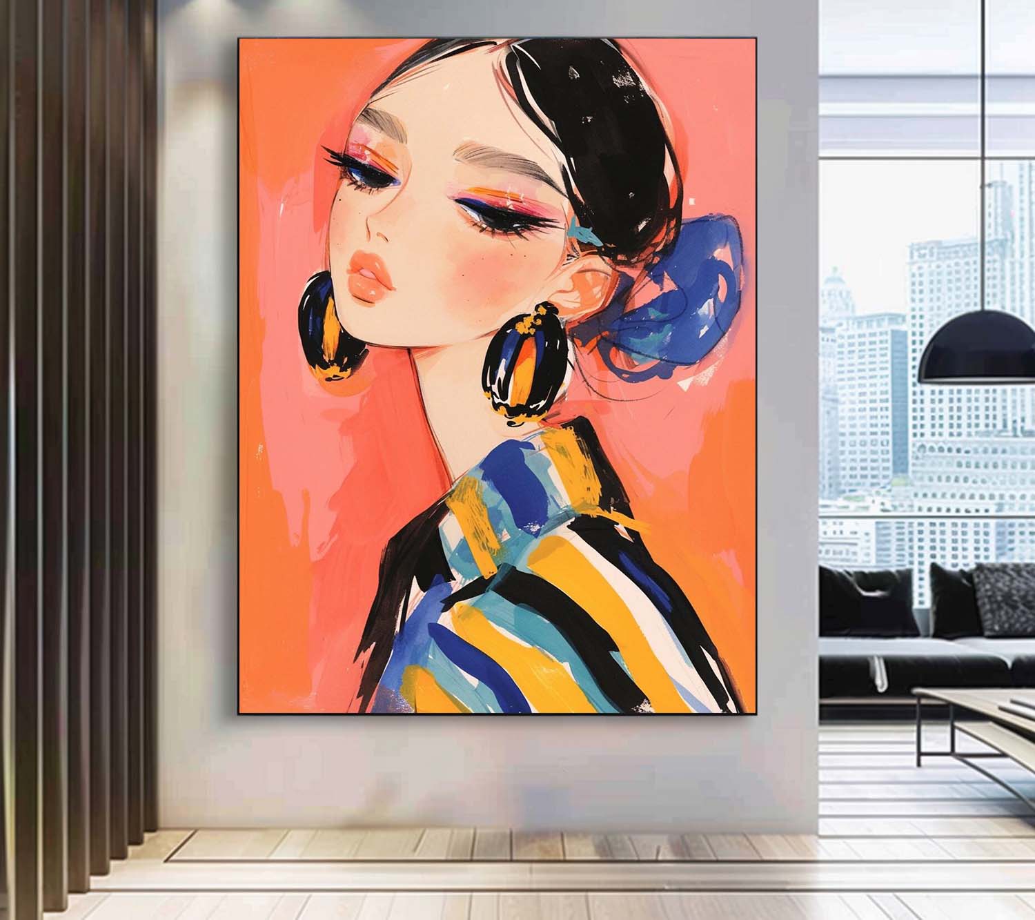 Wall Art Fashion Girl Bold Abstract Painterly