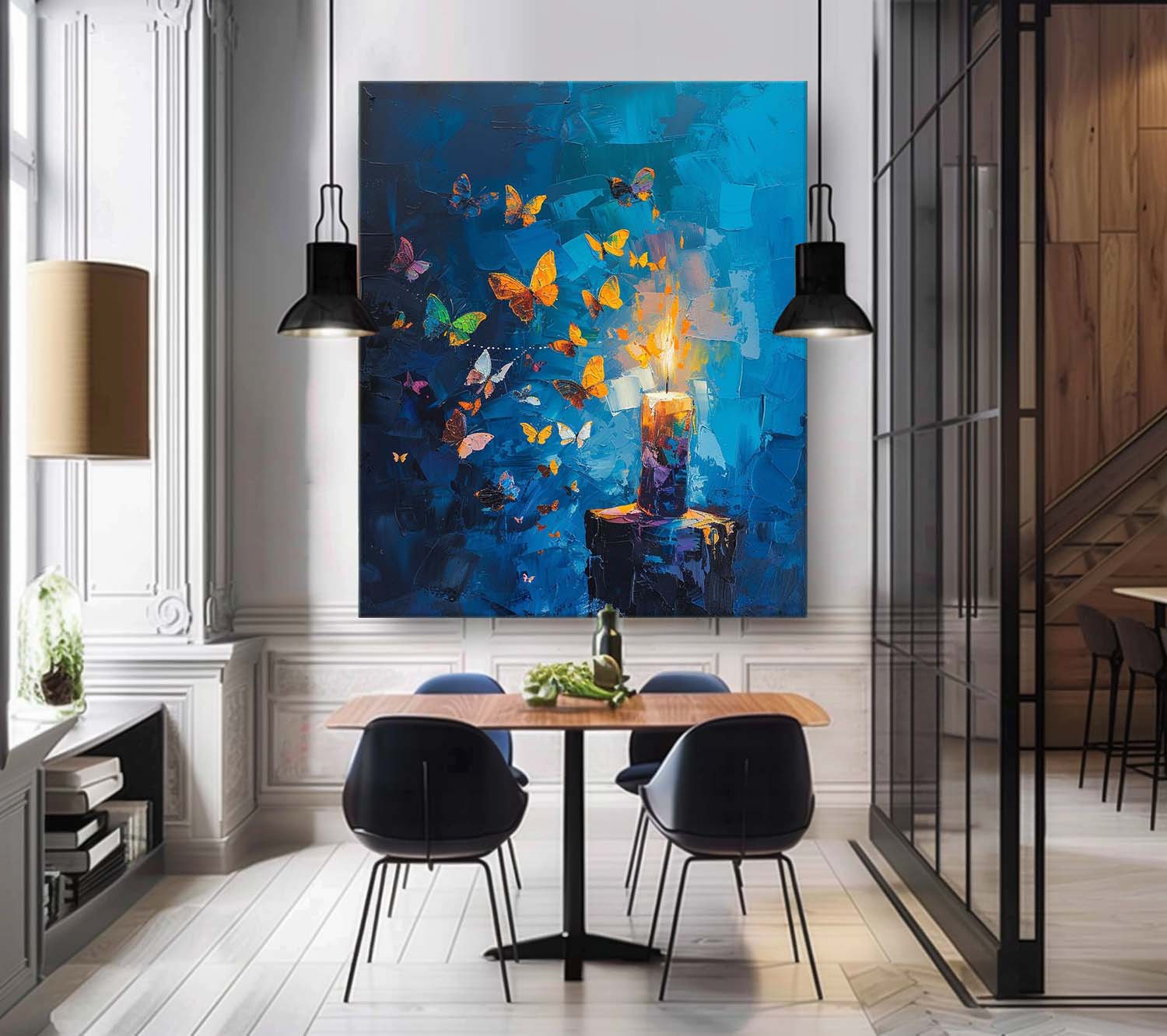 Wall Art Impasto Abstract Butterflies Expressionist