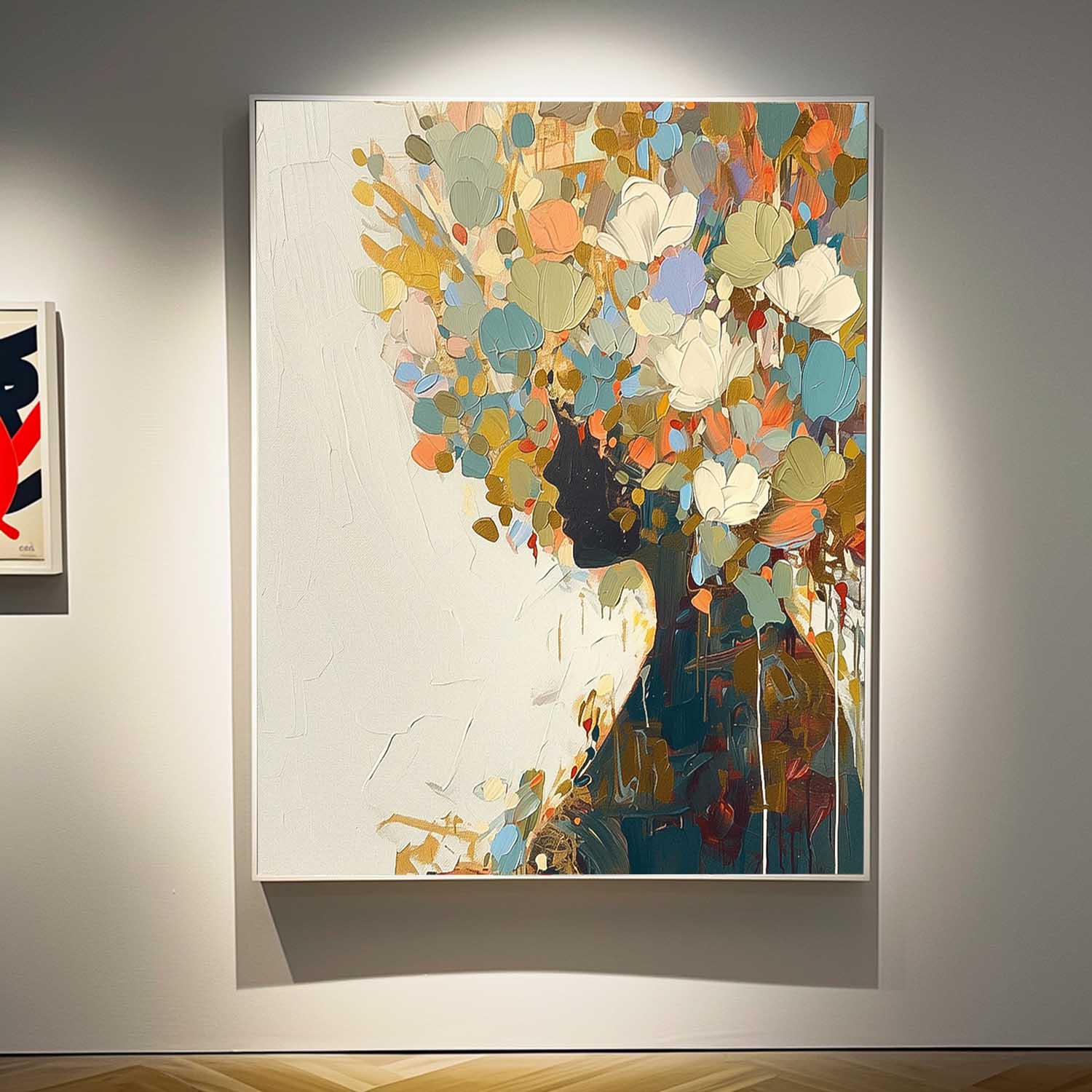 Wall Art People Dense Floral Vibrant Cheerful