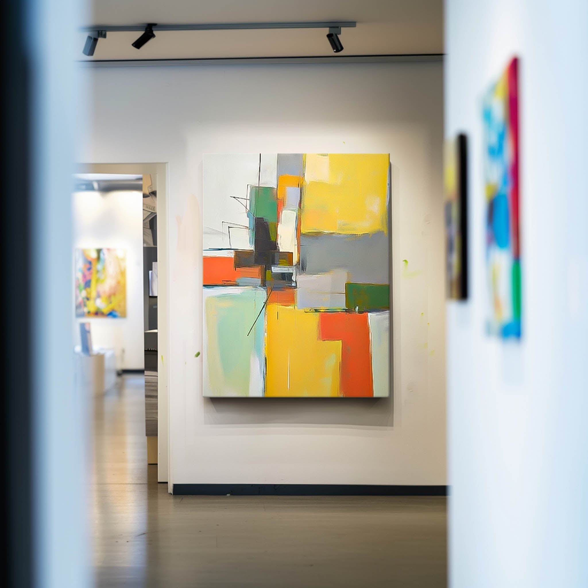 Wall Art Geometric Abstract Block Modern Soft