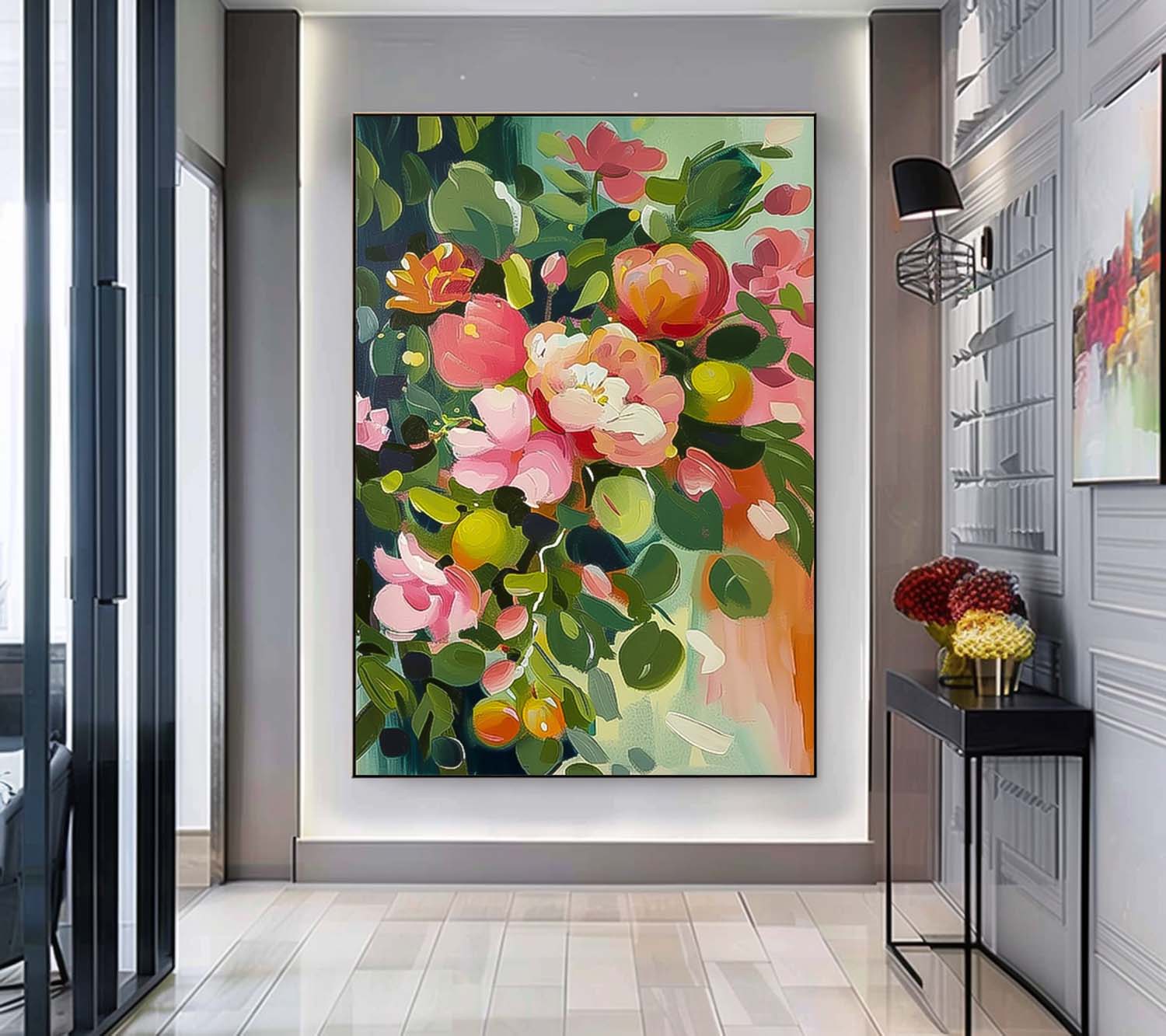 Wall Art Dense Floral Cluster Elegant Botanical